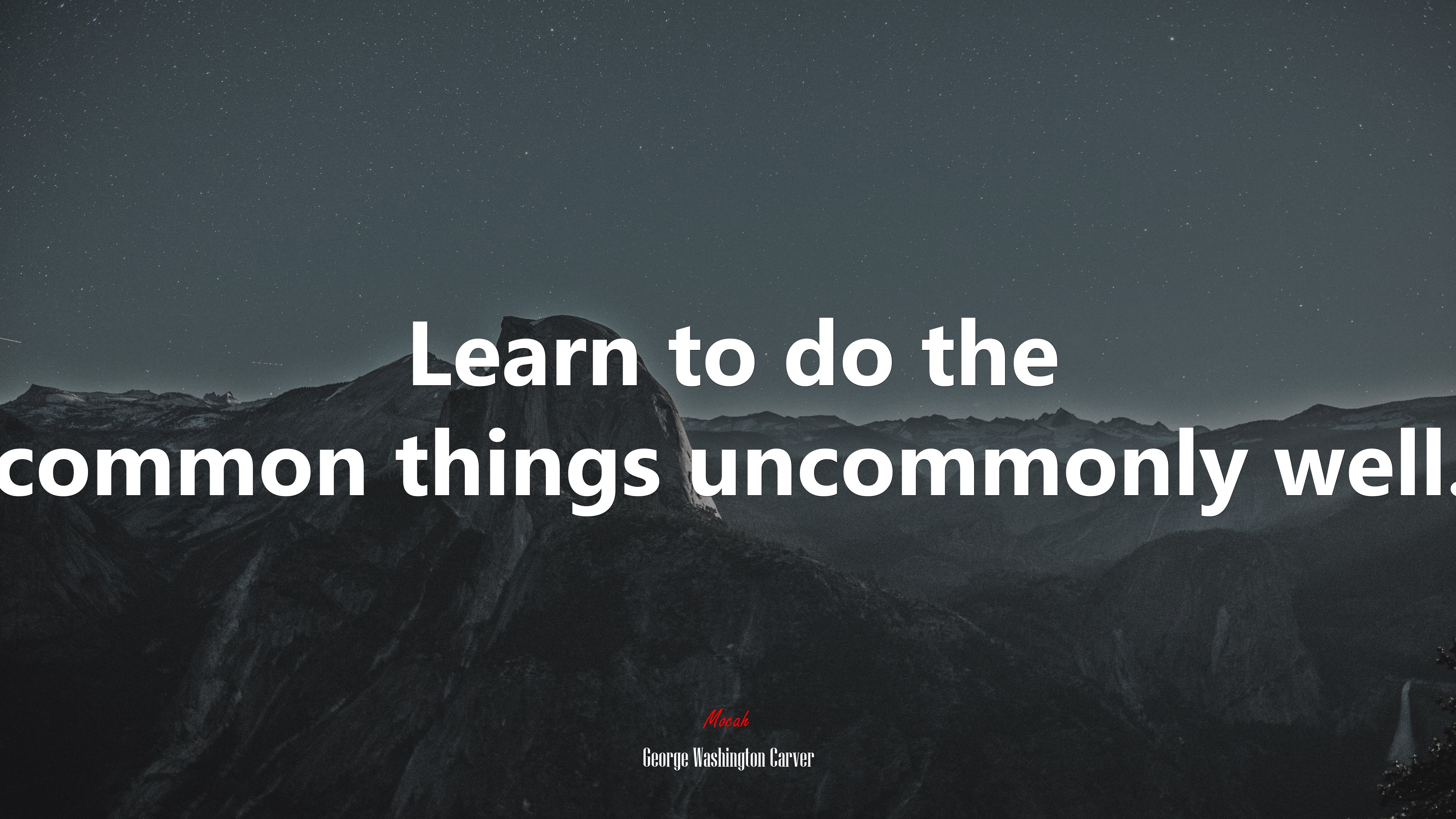 Learn to do the common things uncommonly well. | George Washington Carver quote HD Wallpaper