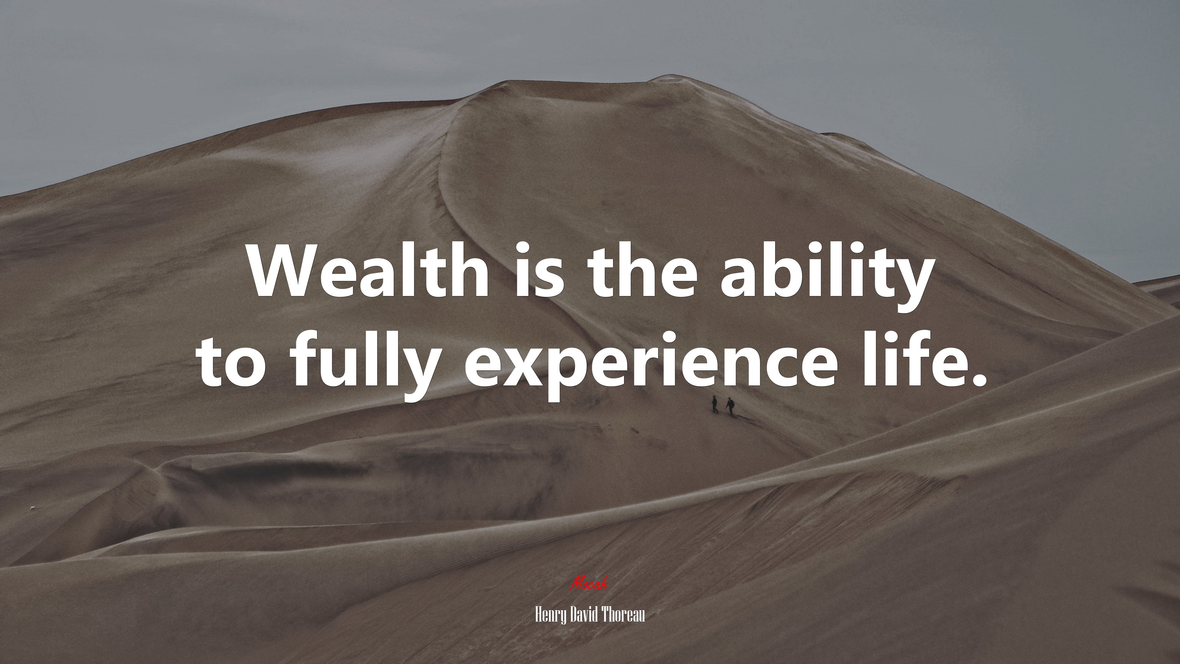 Wealth is the ability to fully experience life. | Henry David Thoreau quote HD Wallpaper