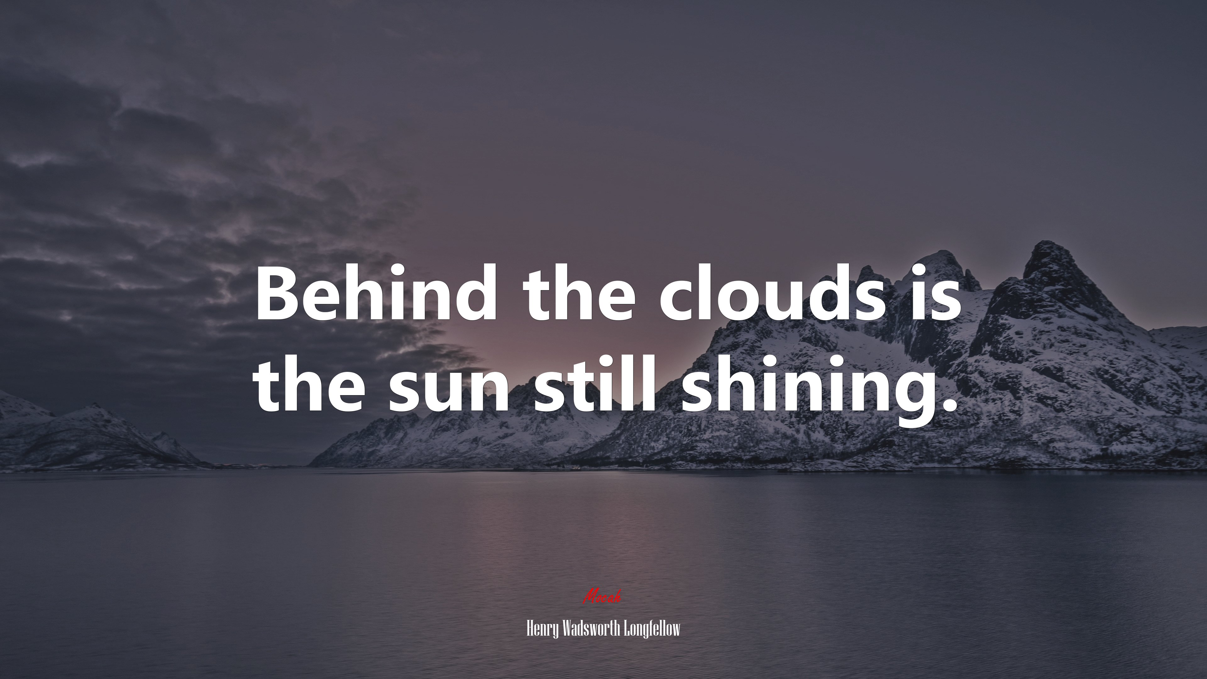 Behind the clouds is the sun still shining. | Henry Wadsworth Longfellow quote HD Wallpaper