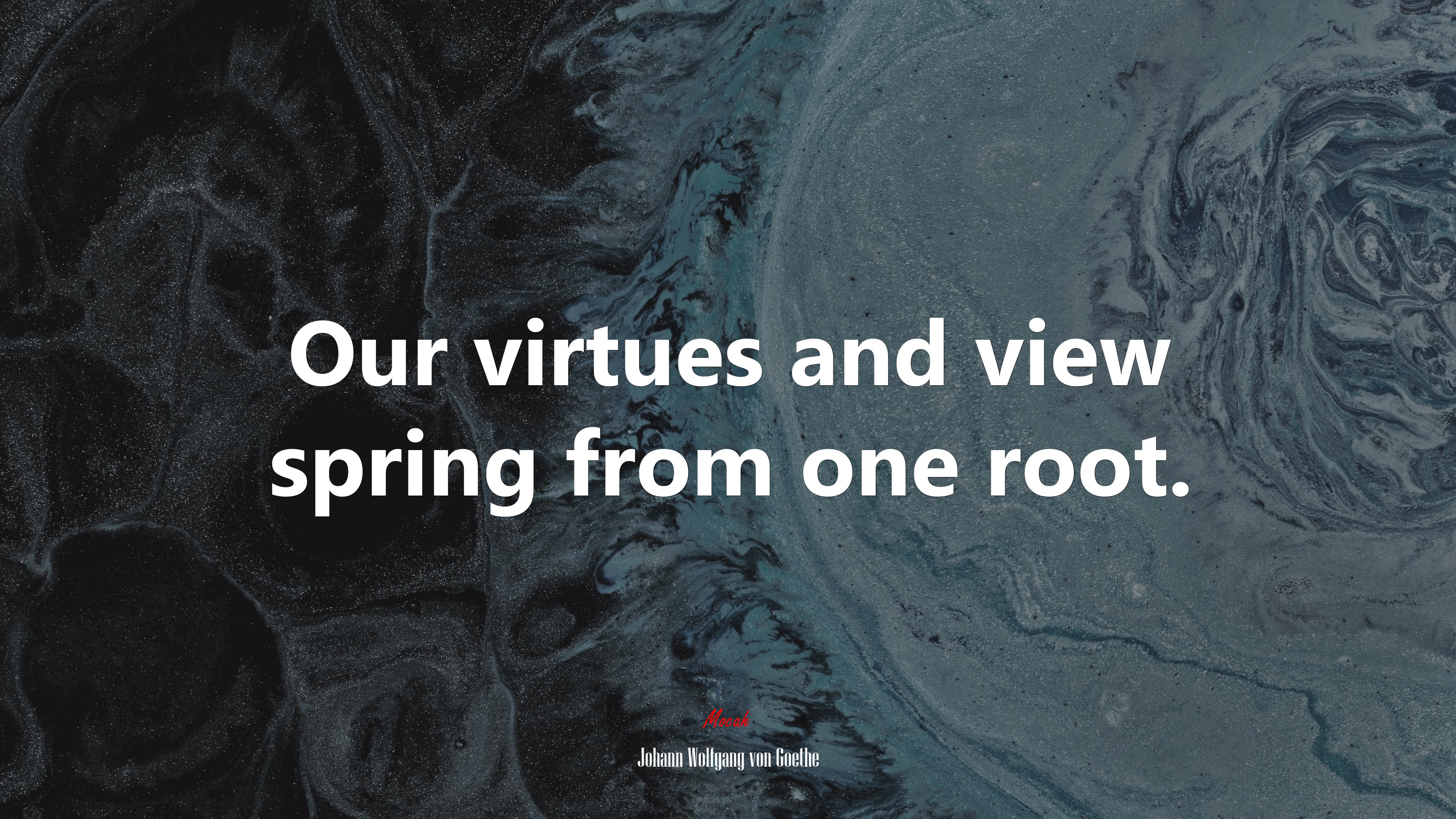 Our virtues and view spring from one root. | Johann Wolfgang von Goethe quote HD Wallpaper