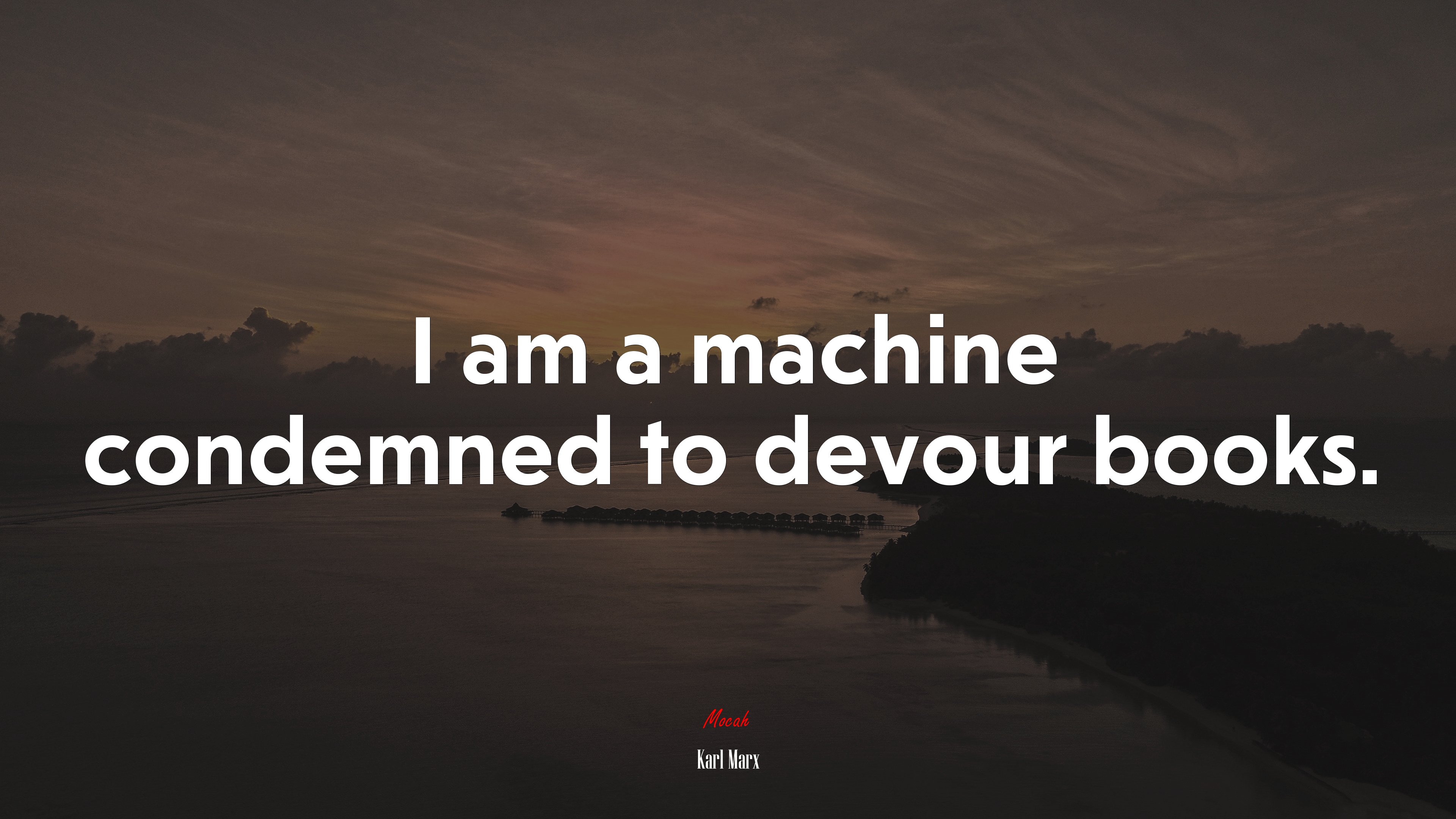 I am a machine condemned to devour books. | Karl Marx quote HD Wallpaper