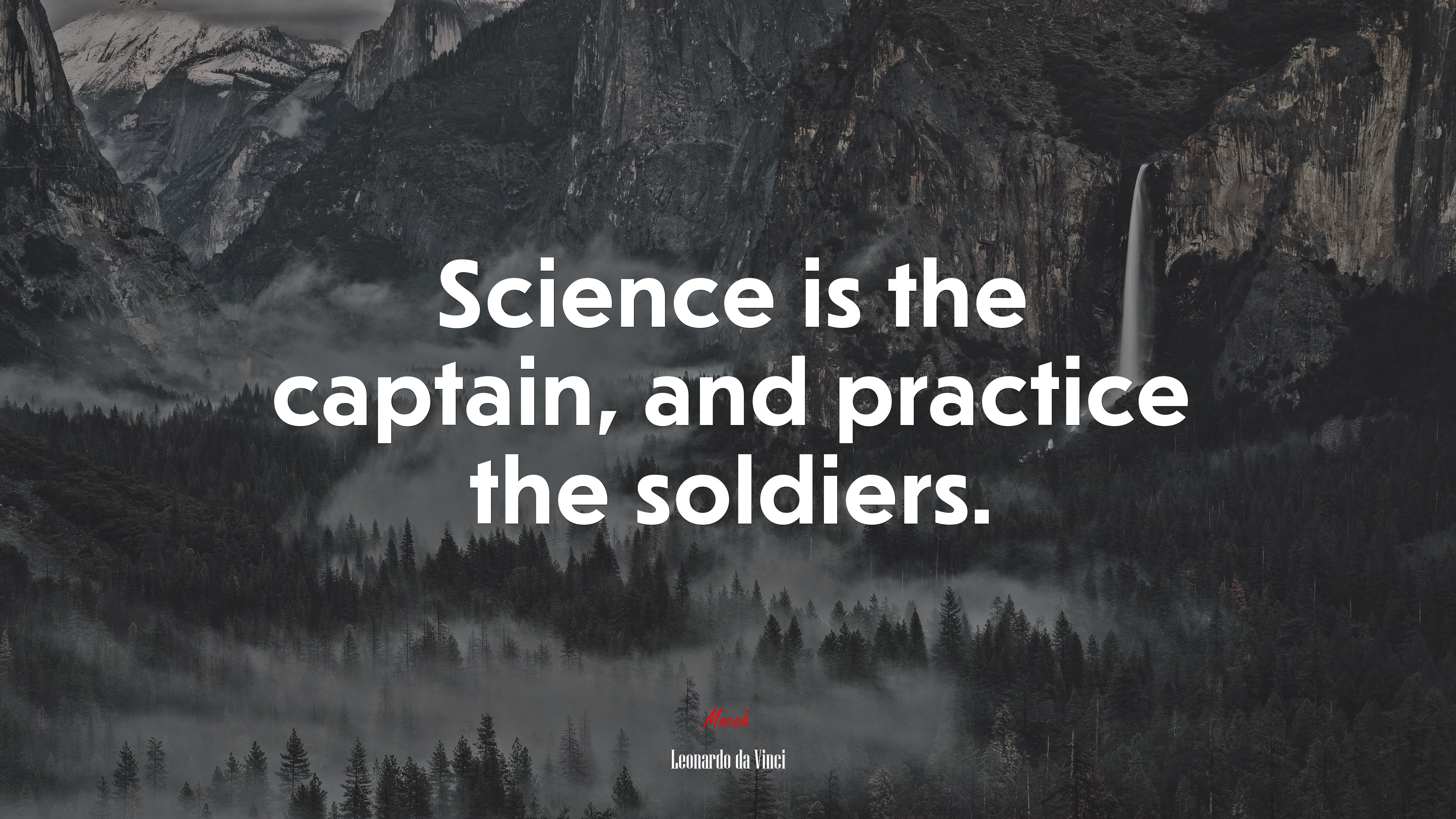 Science is the captain, and practice the soldiers. | Leonardo da Vinci quote HD Wallpaper