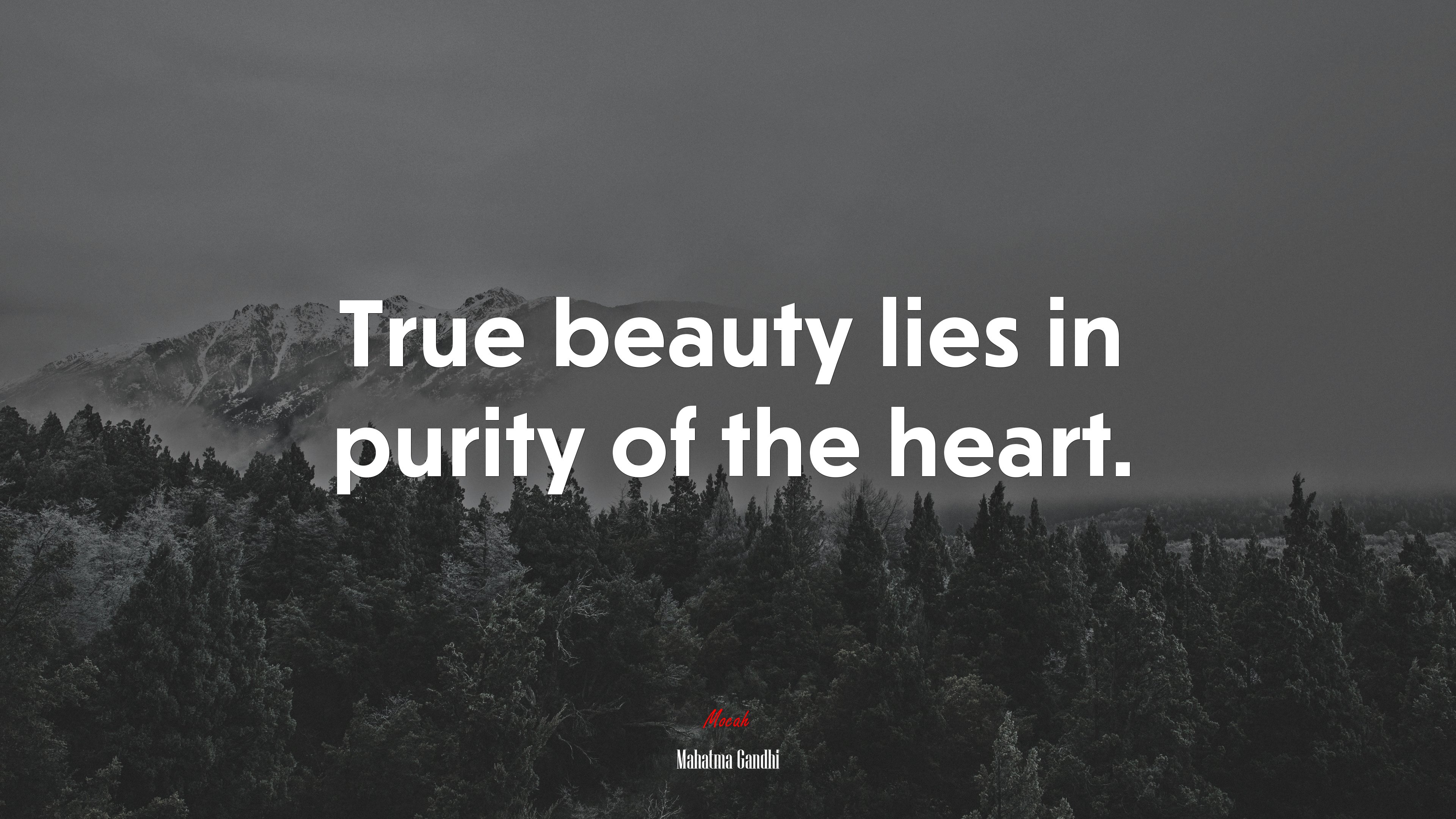 True beauty lies in purity of the heart. | Mahatma Gandhi quote HD Wallpaper