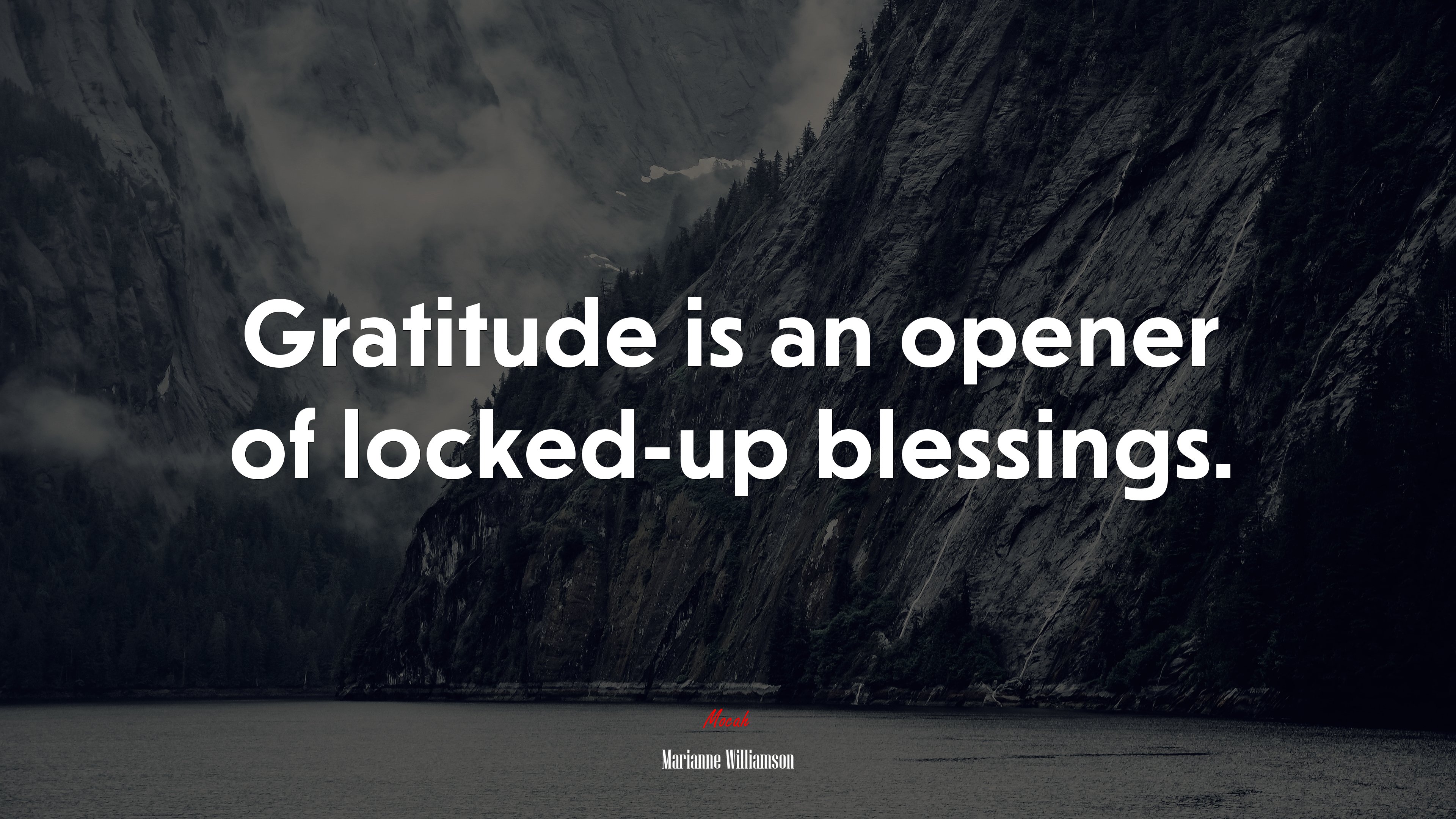Gratitude is an opener of locked-up blessings. | Marianne Williamson quote HD Wallpaper
