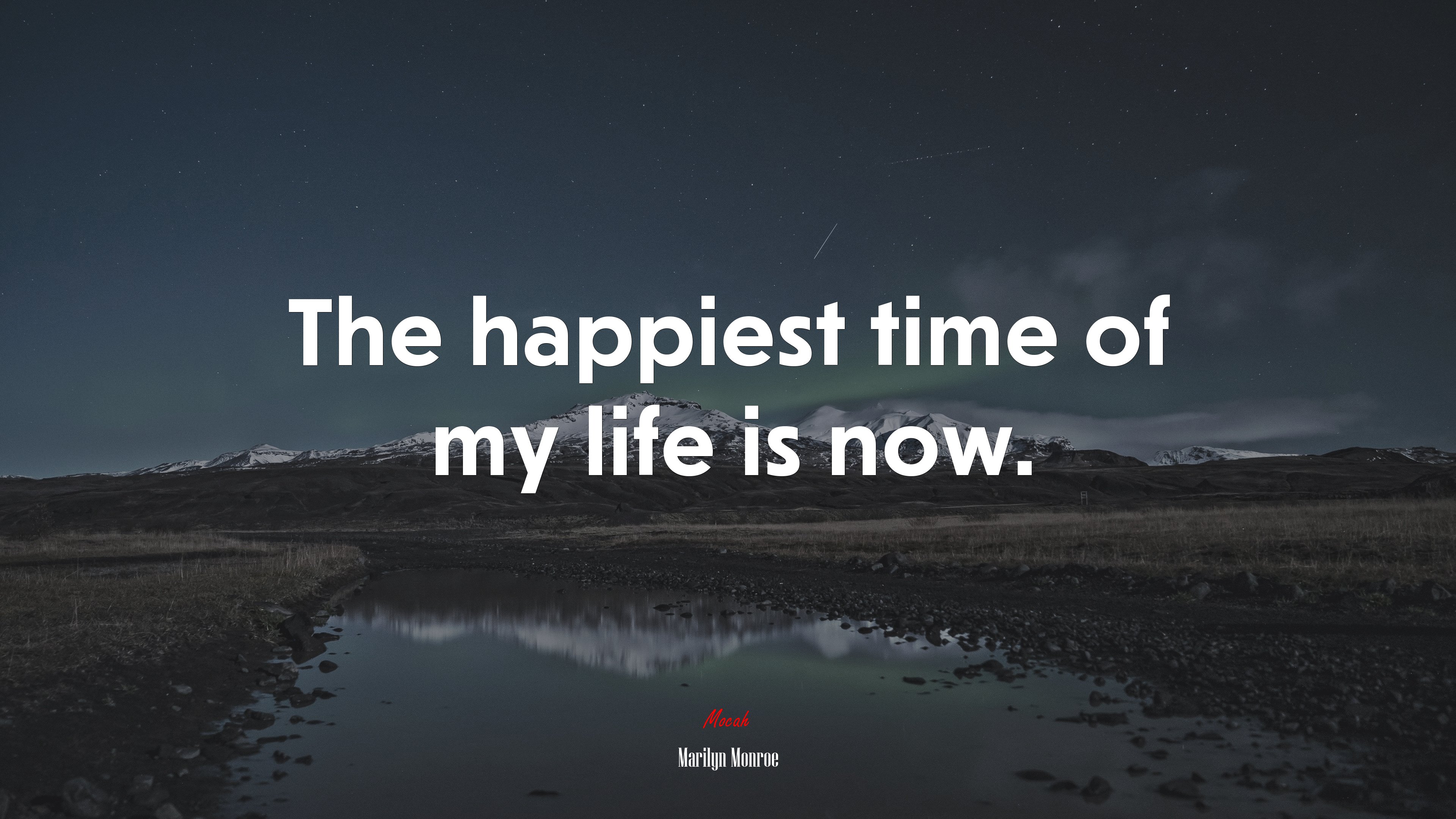 The happiest time of my life is now. | Marilyn Monroe quote HD Wallpaper