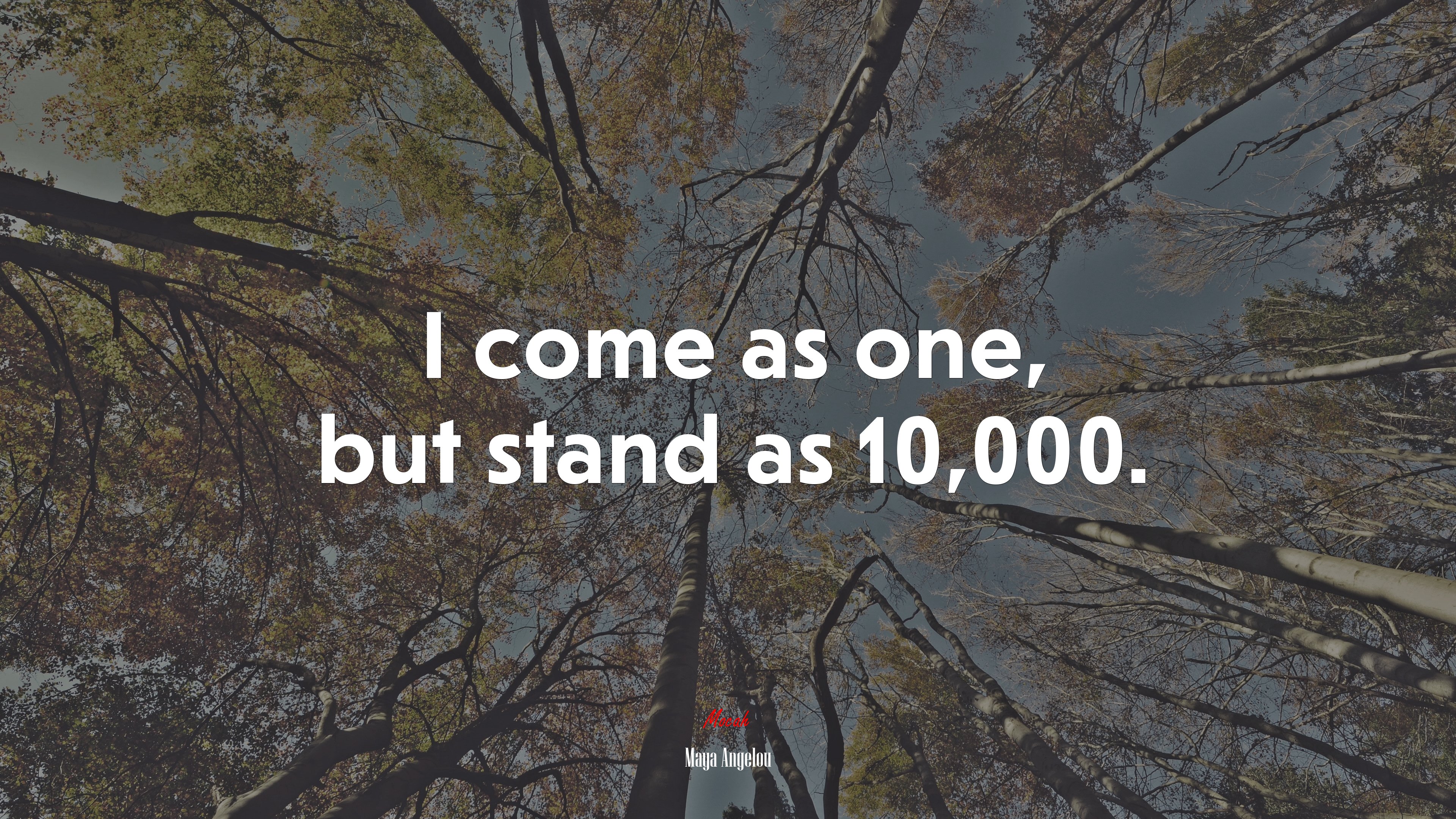I come as one, but stand as 10,000. | Maya Angelou quote HD Wallpaper