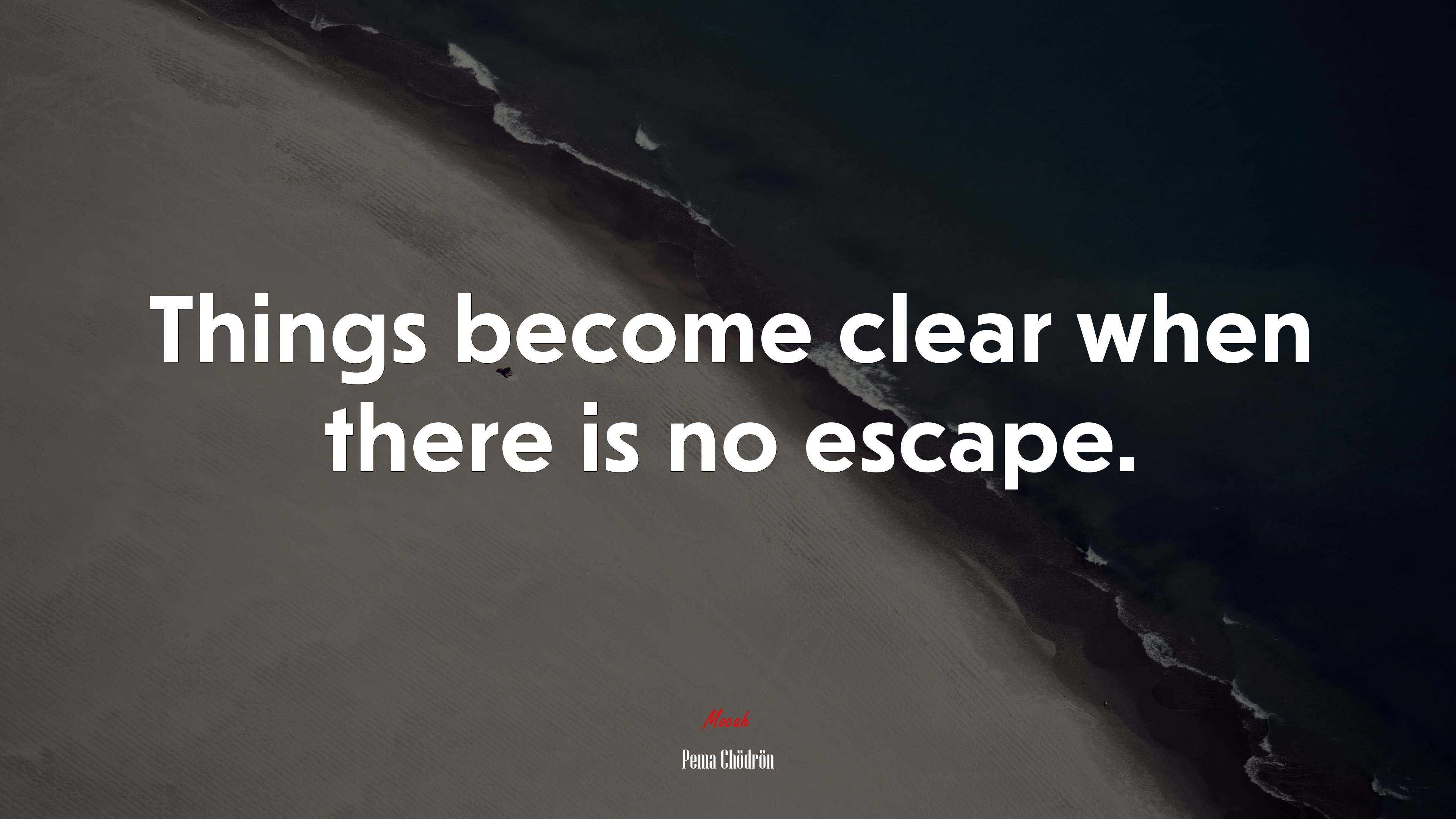 Things become clear when there is no escape. | Pema Chödrön quote HD Wallpaper