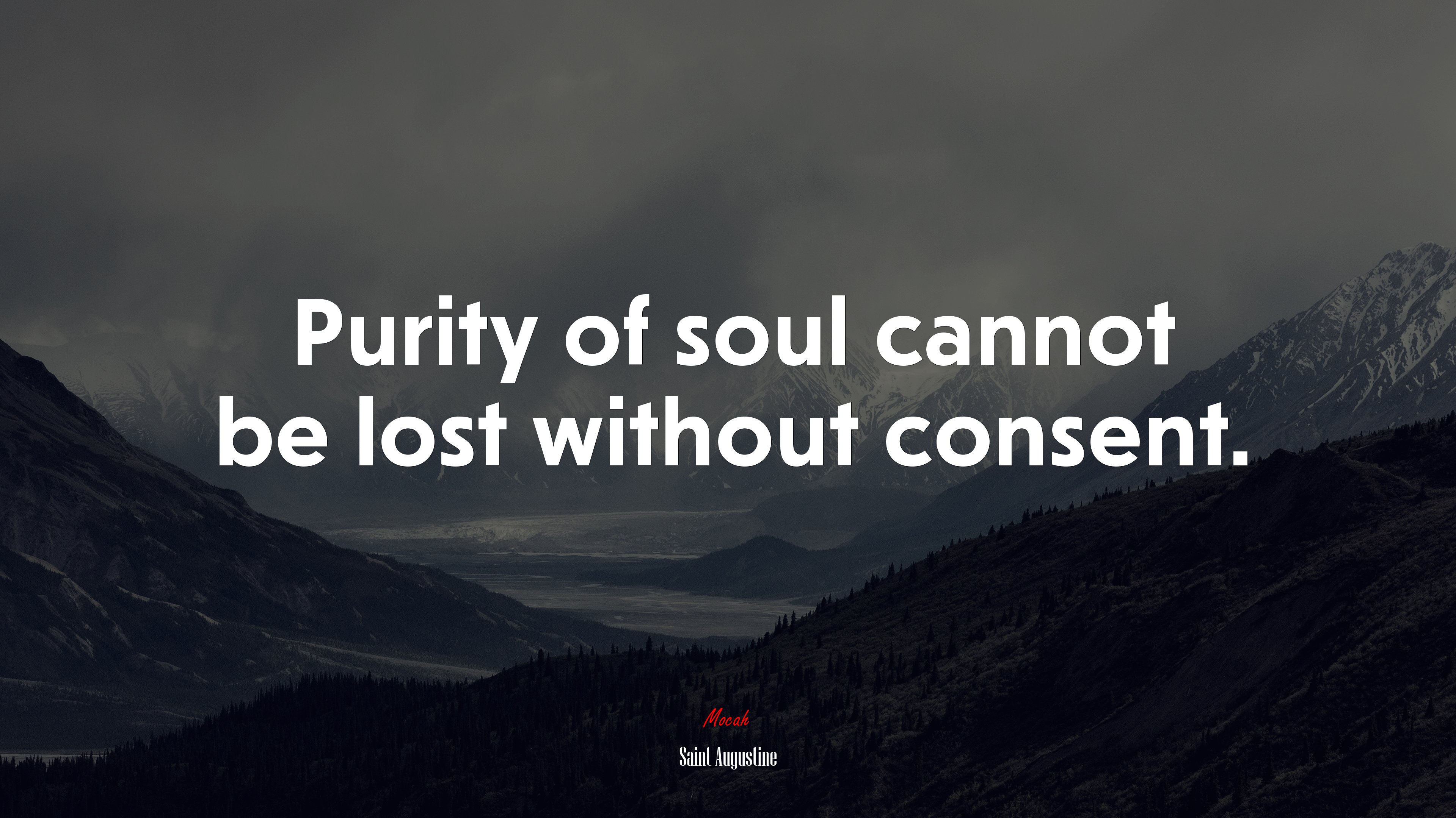 Purity of soul cannot be lost without consent. | Saint Augustine quote HD Wallpaper