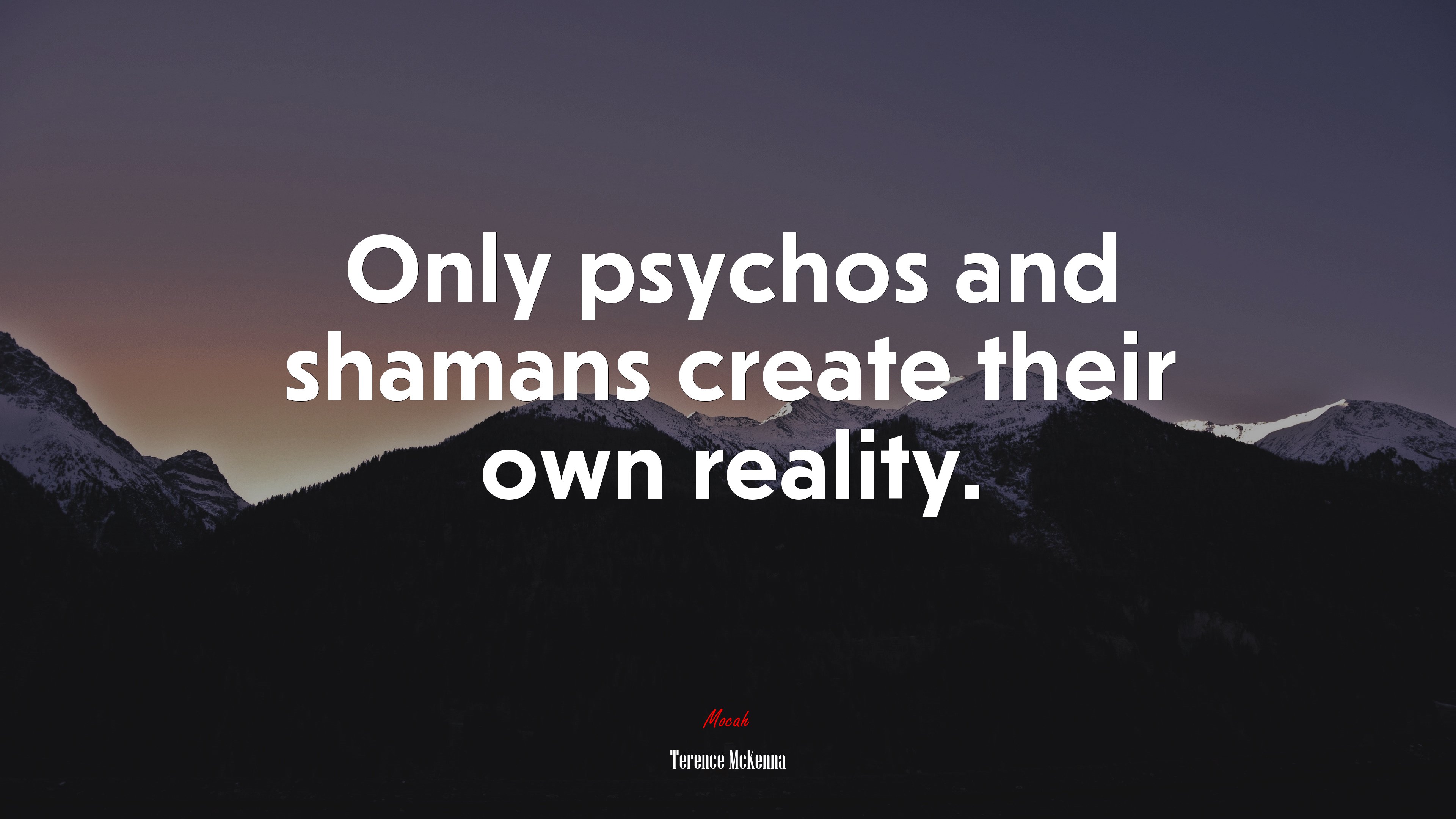 Only psychos and shamans create their own reality. | Terence McKenna quote HD Wallpaper
