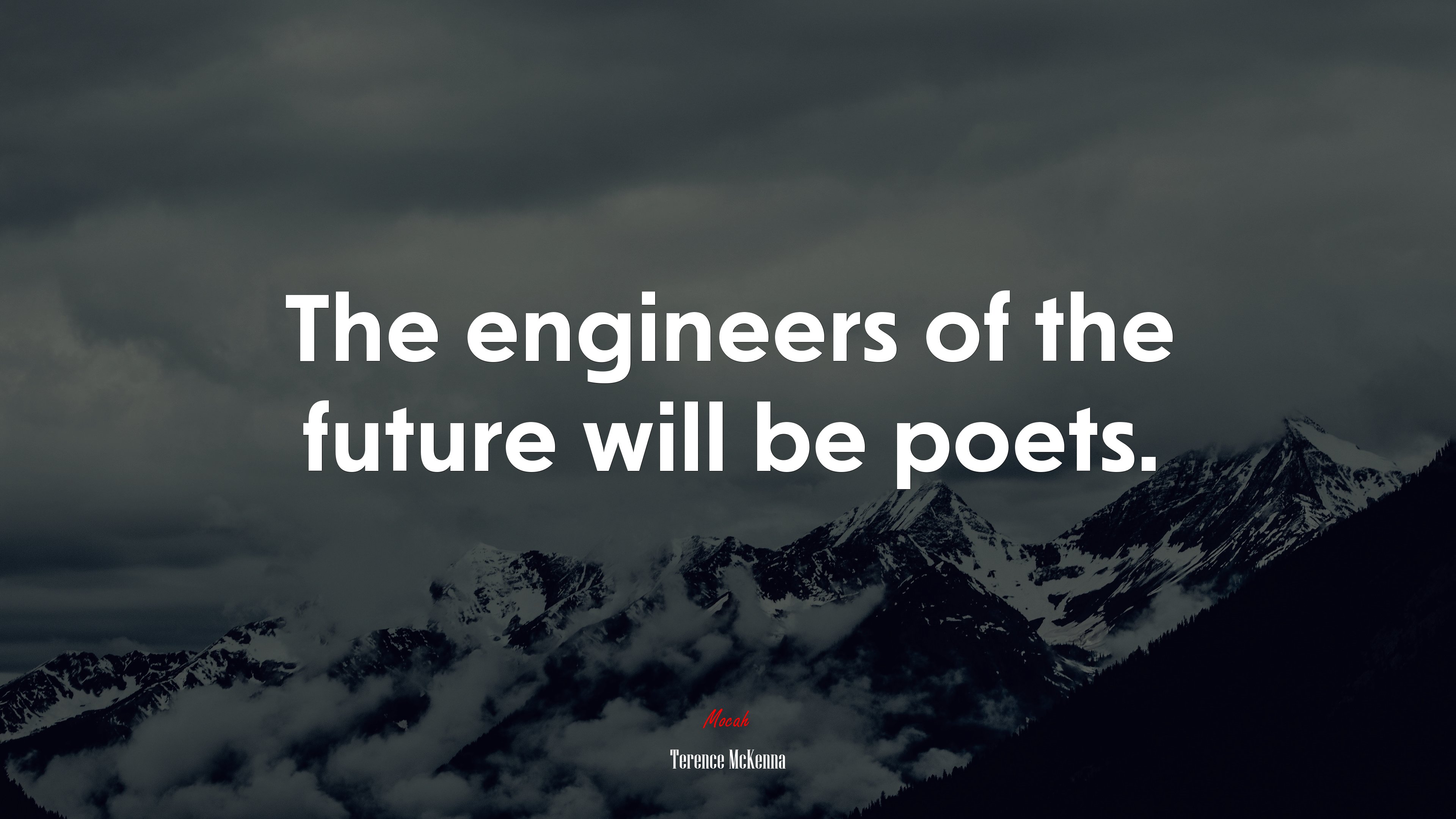 The engineers of the future will be poets. | Terence McKenna quote HD Wallpaper