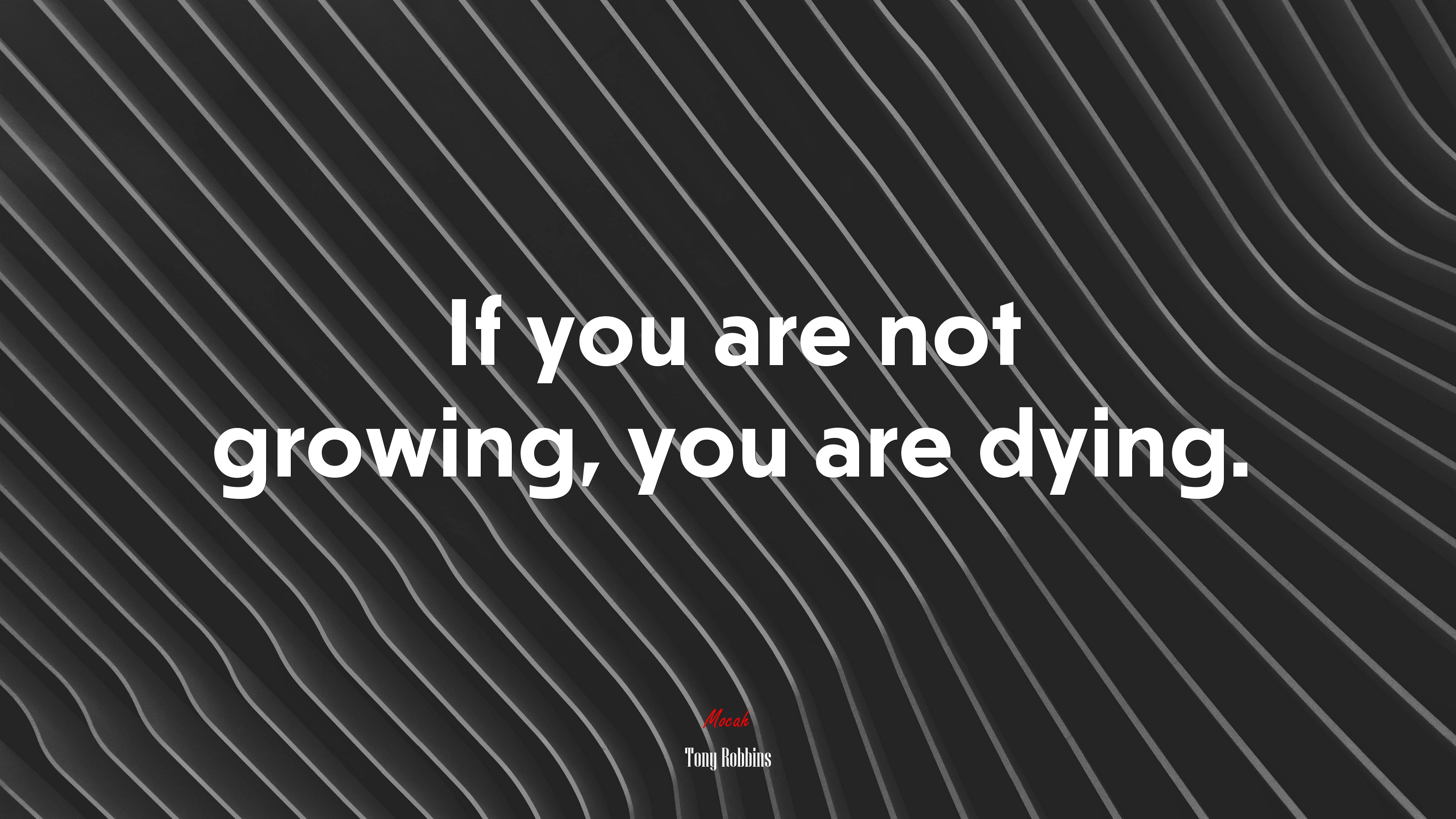 If you are not growing, you are dying. | Tony Robbins quote HD Wallpaper