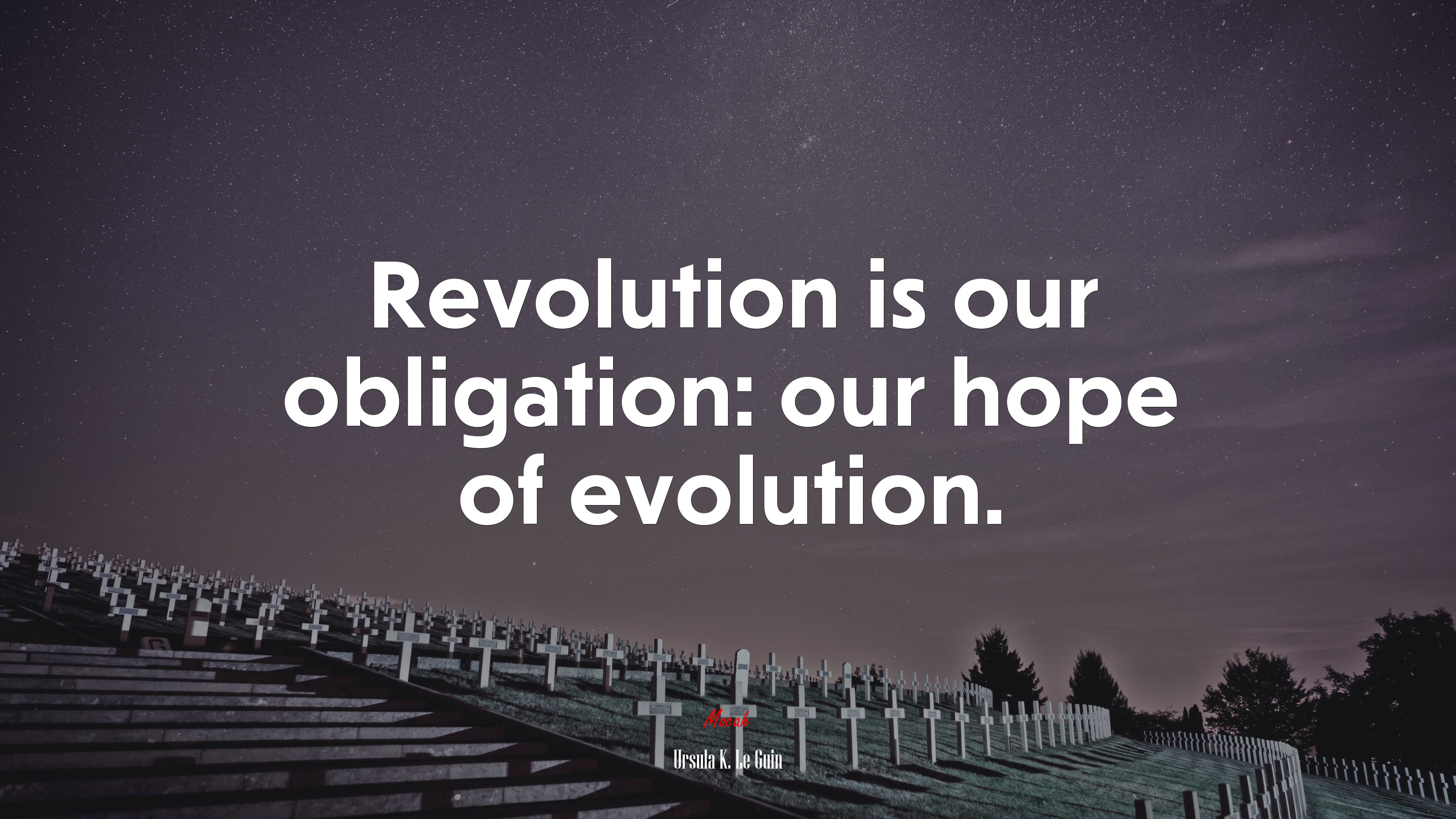 Revolution is our obligation: our hope of evolution. | Ursula K. Le Guin quote HD Wallpaper
