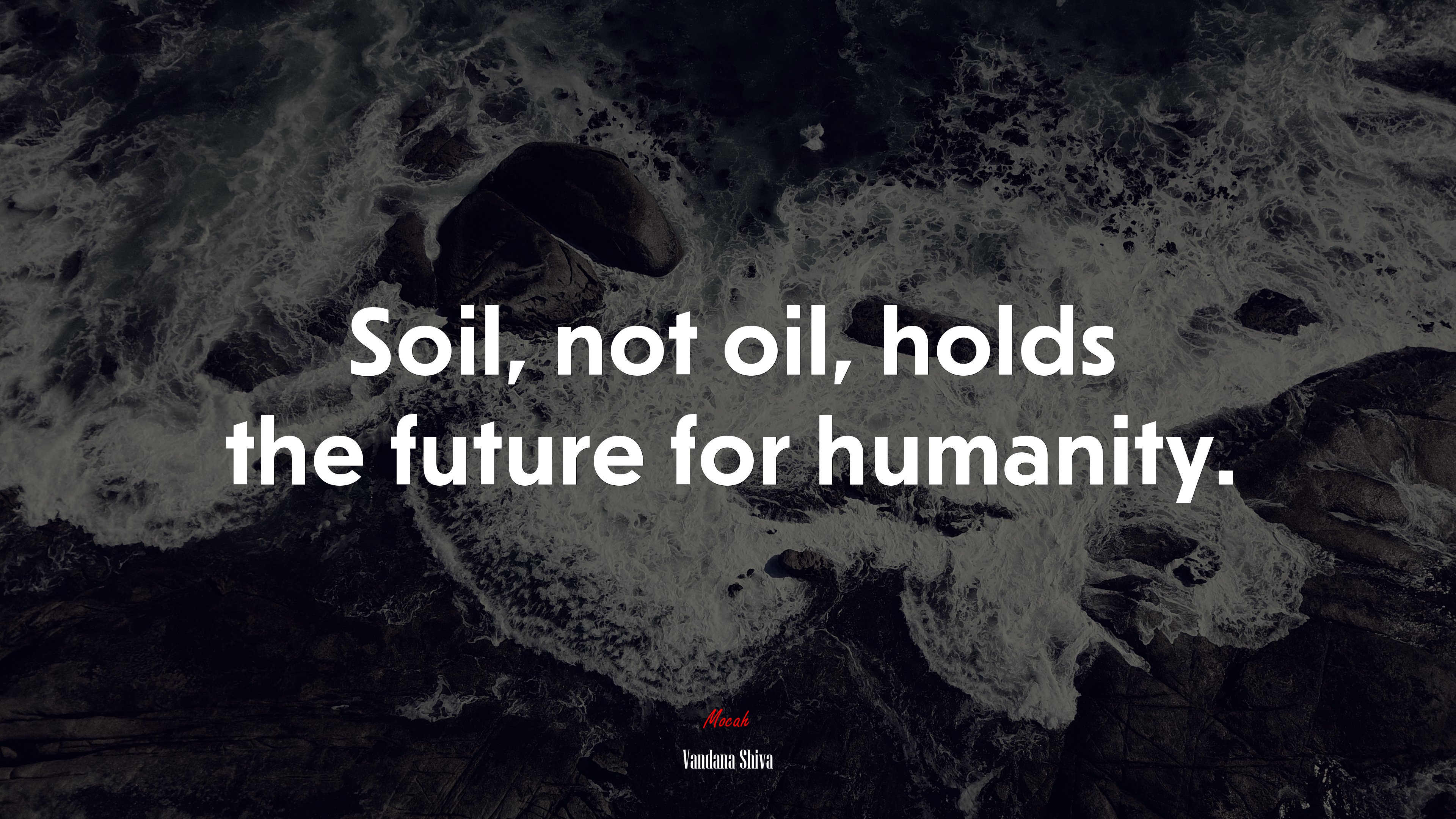 Soil, not oil, holds the future for humanity. | Vandana Shiva quote HD Wallpaper