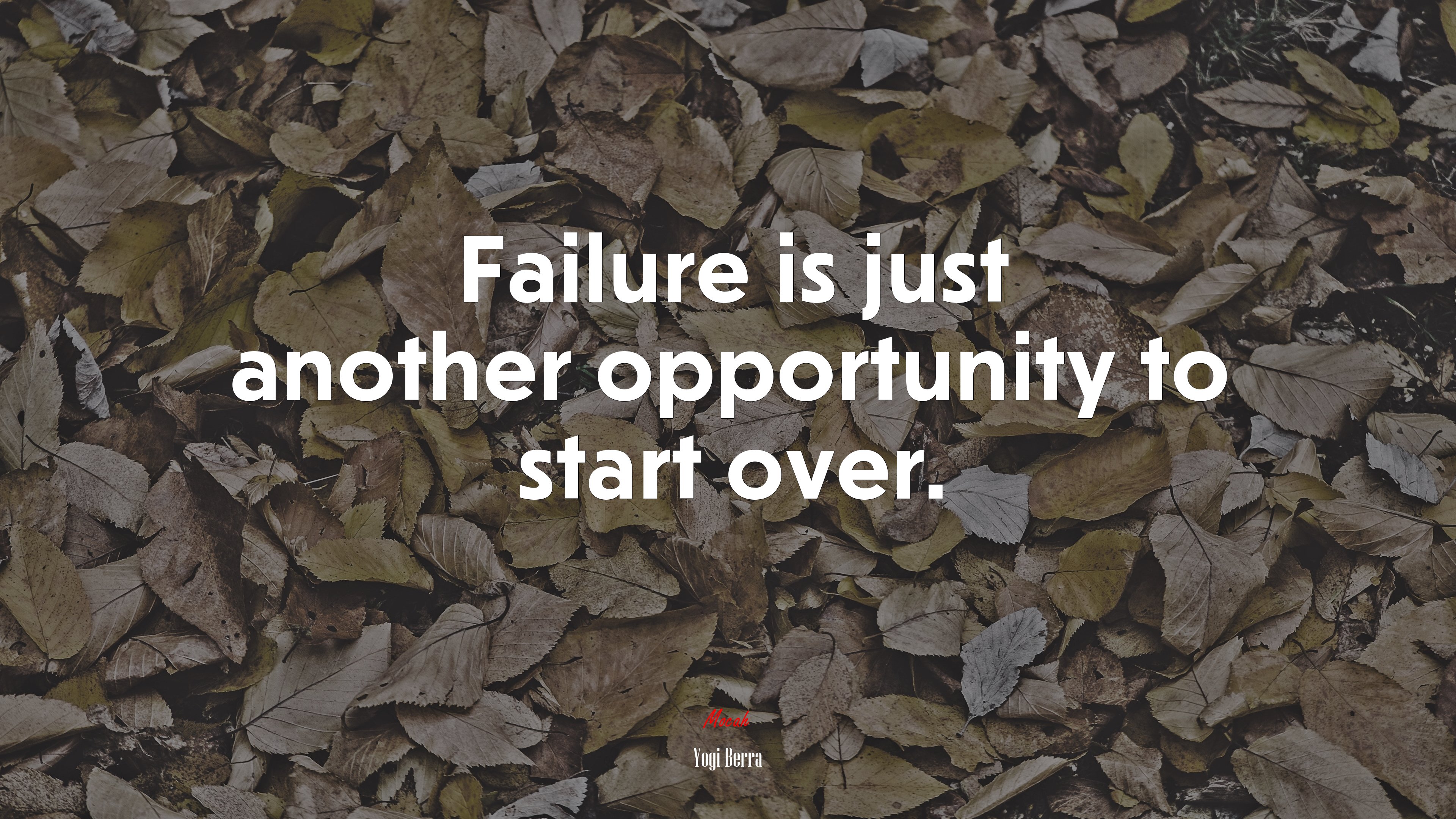 Failure is just another opportunity to start over. | Yogi Berra quote HD Wallpaper