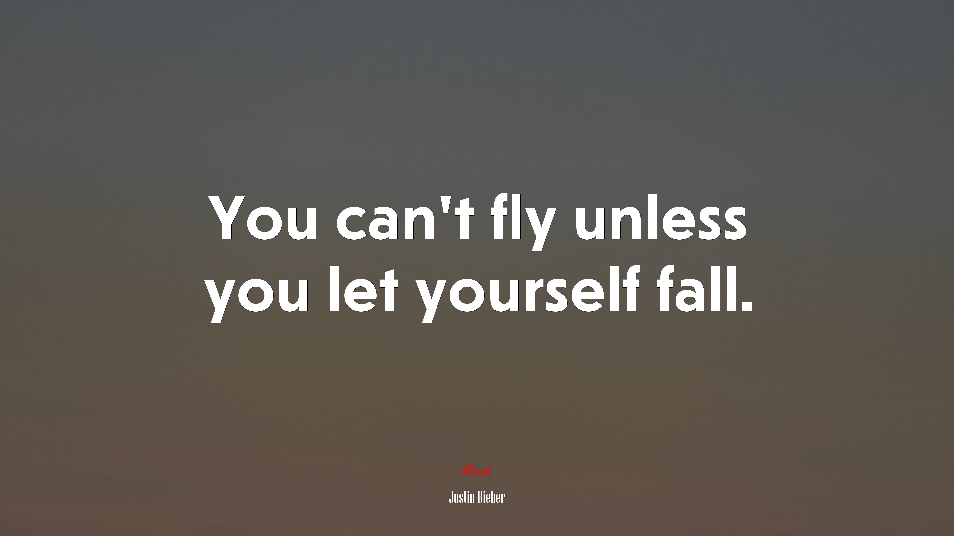 You can’t fly unless you let yourself fall. | Justin Bieber quote HD Wallpaper
