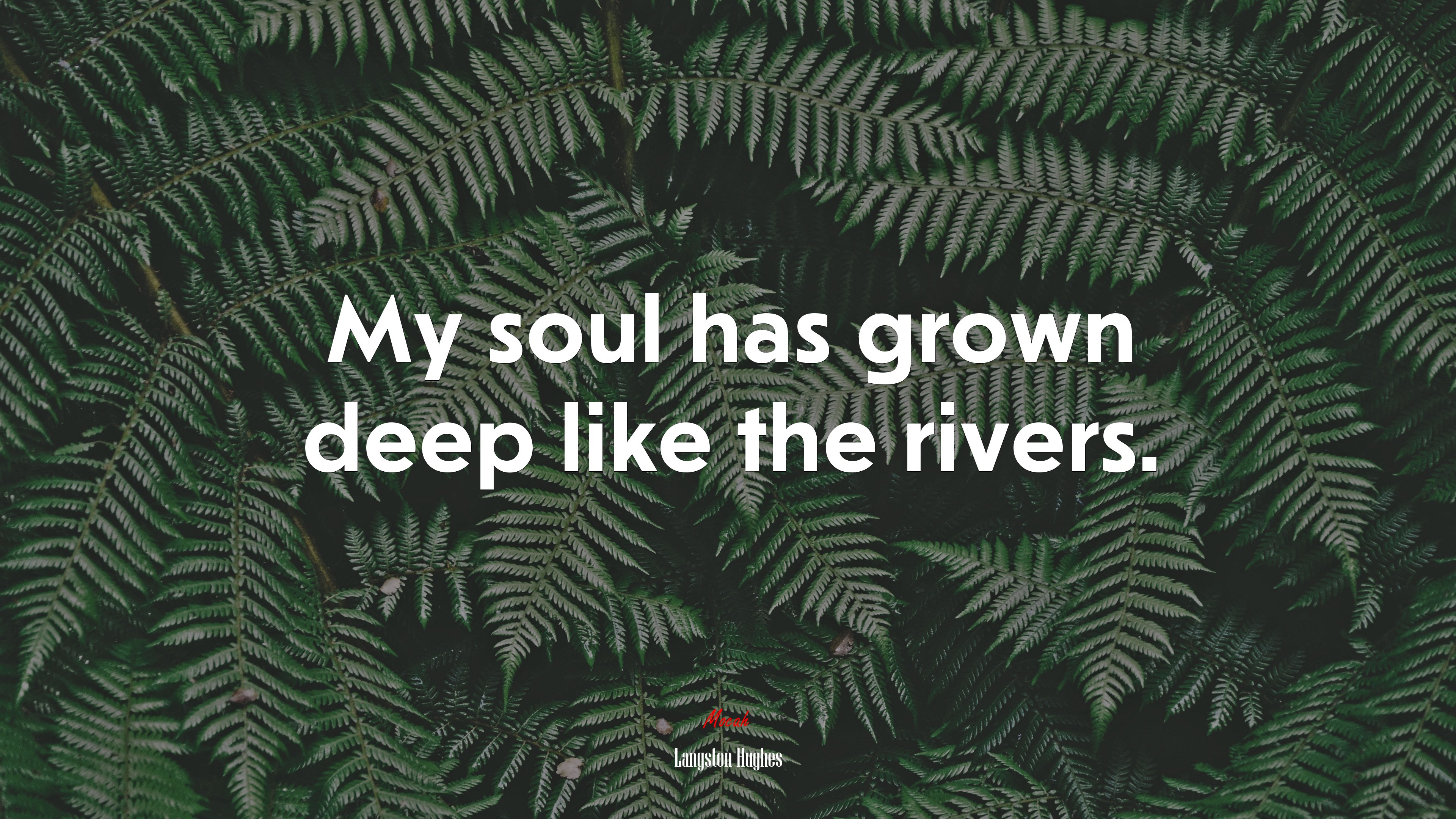 My soul has grown deep like the rivers. | Langston Hughes quote HD Wallpaper