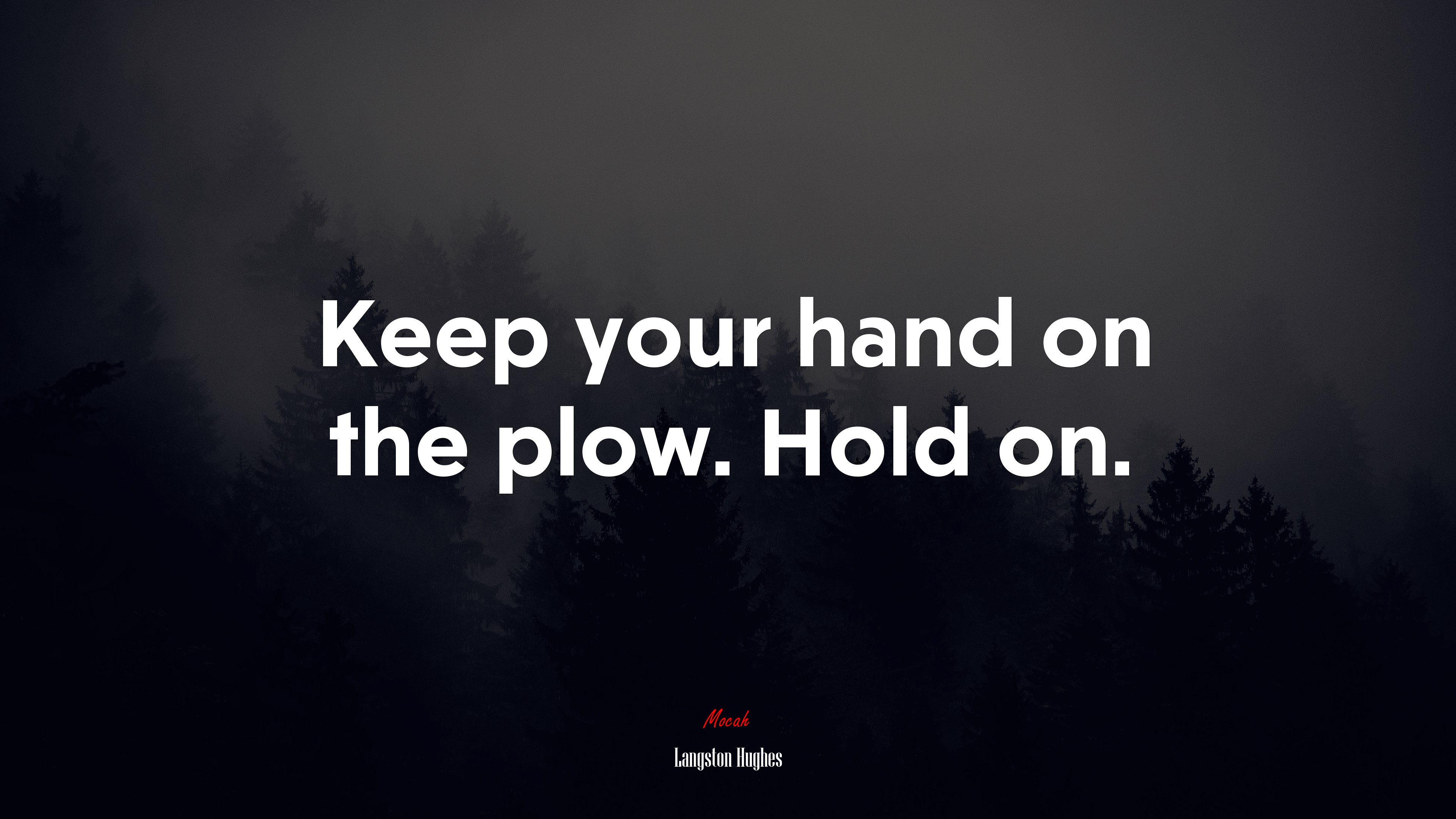Keep your hand on the plow. Hold on. | Langston Hughes quote HD Wallpaper