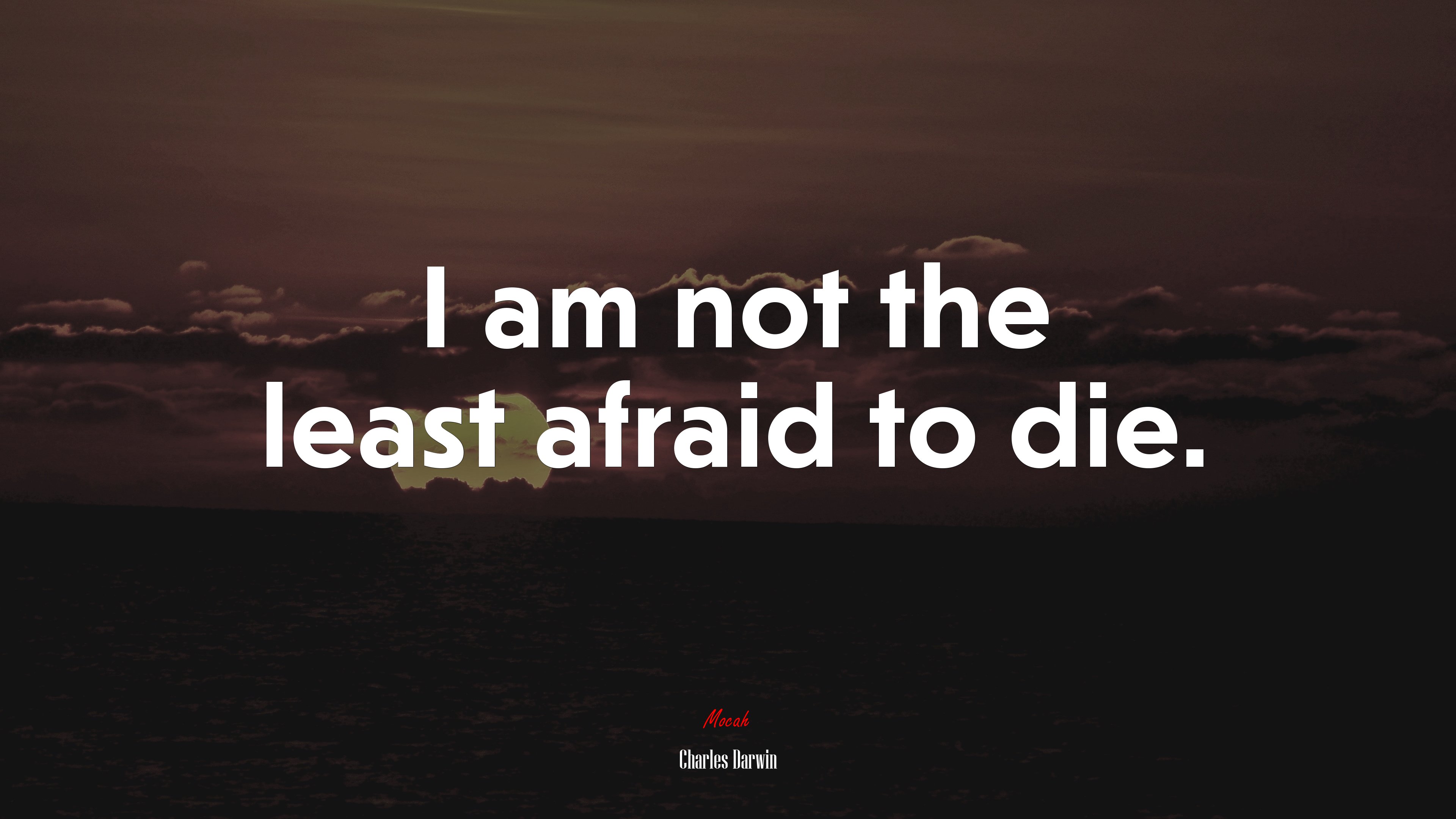 I am not the least afraid to die. | Charles Darwin quote HD Wallpaper
