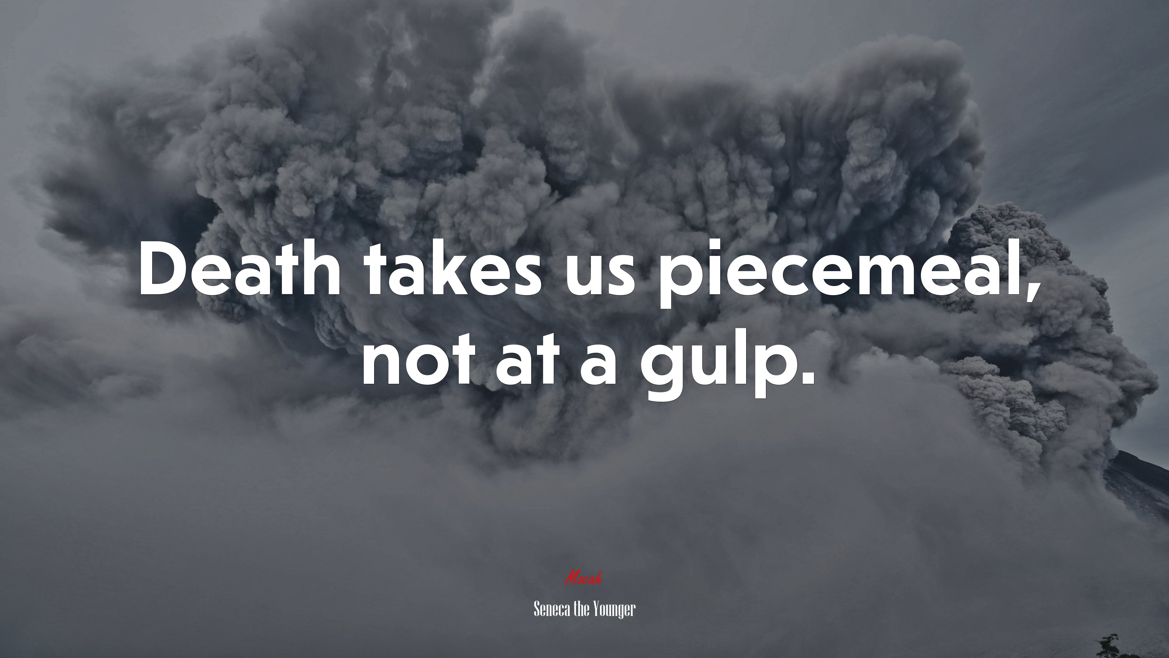 Death takes us piecemeal, not at a gulp. | Seneca the Younger quote HD Wallpaper