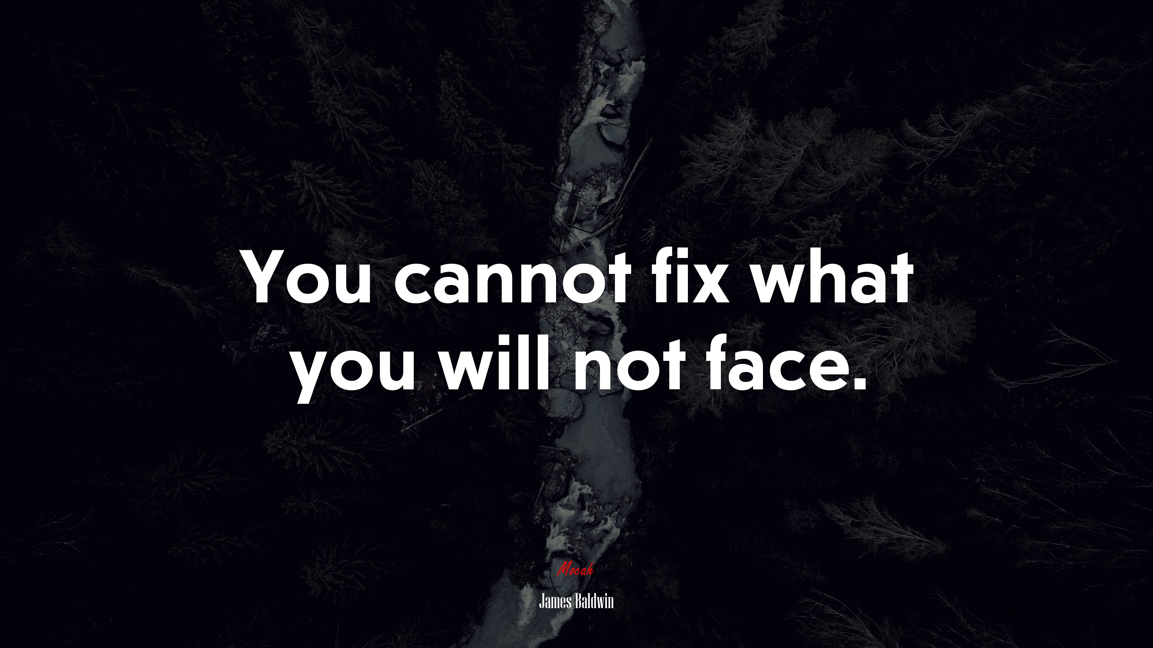You cannot fix what you will not face. | James Baldwin quote HD Wallpaper