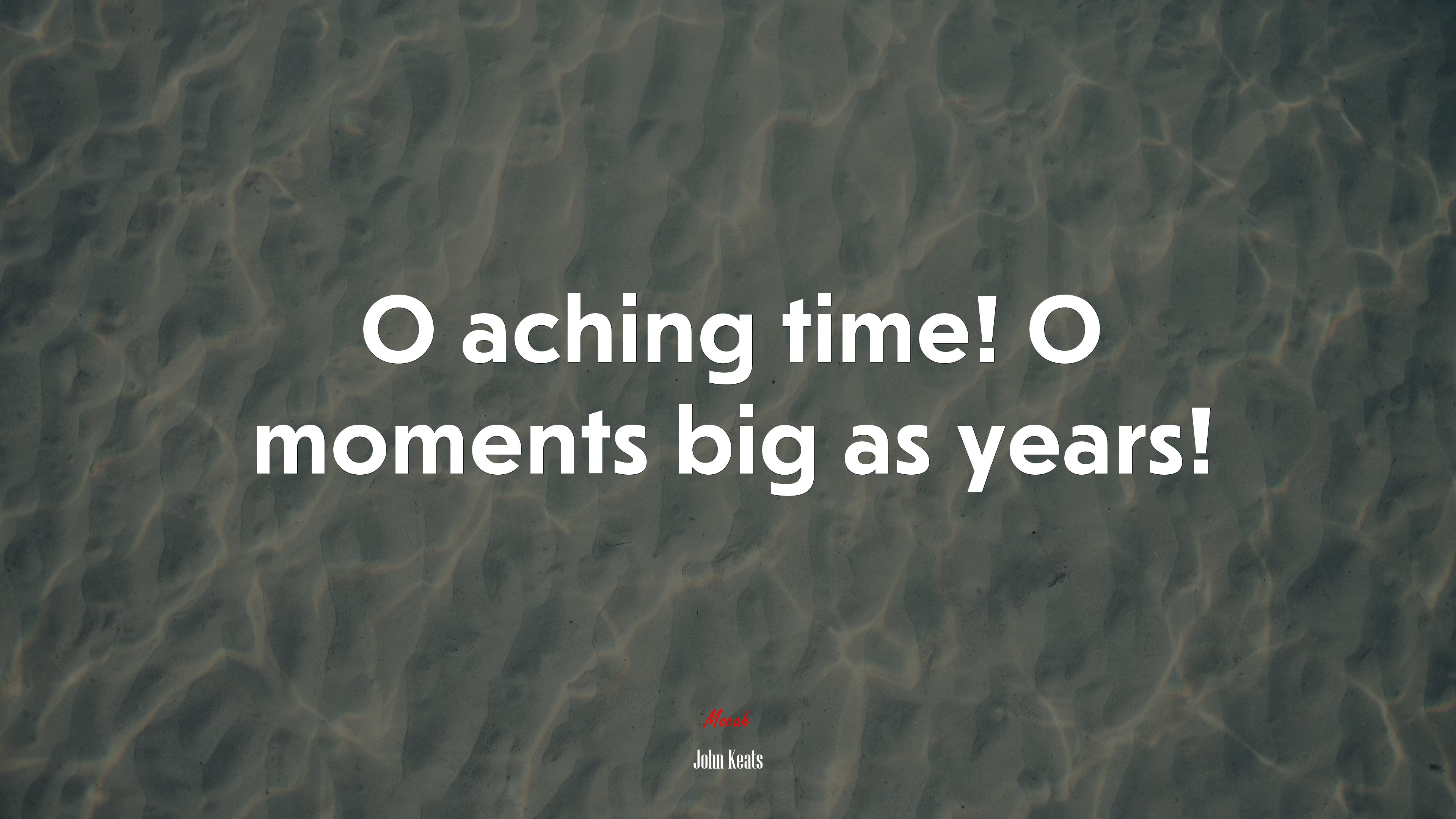 O aching time! O moments big as years! | John Keats quote HD Wallpaper