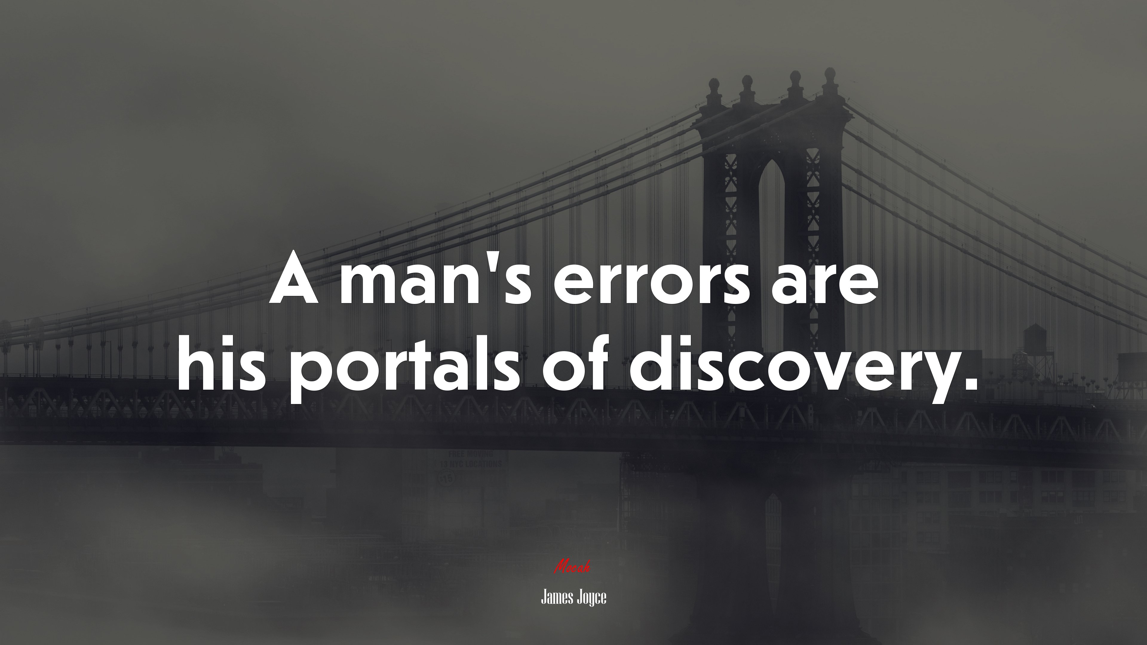 A man’s errors are his portals of discovery. | James Joyce quote HD Wallpaper