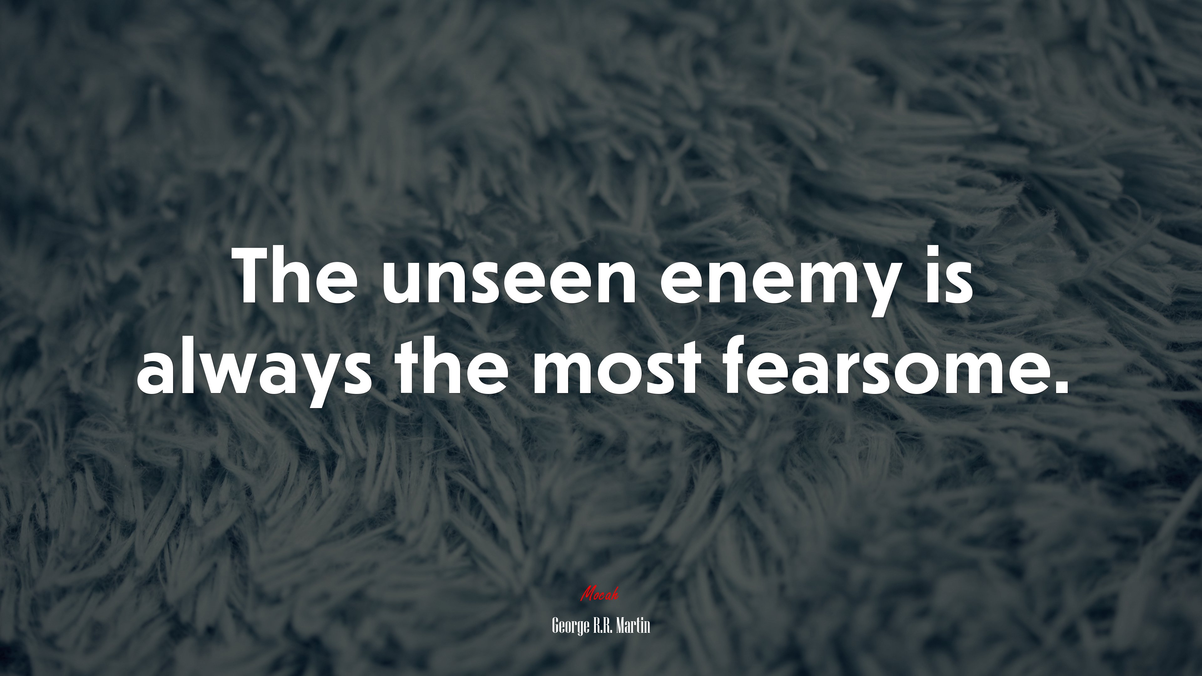 The unseen enemy is always the most fearsome. | George R.R. Martin quote HD Wallpaper