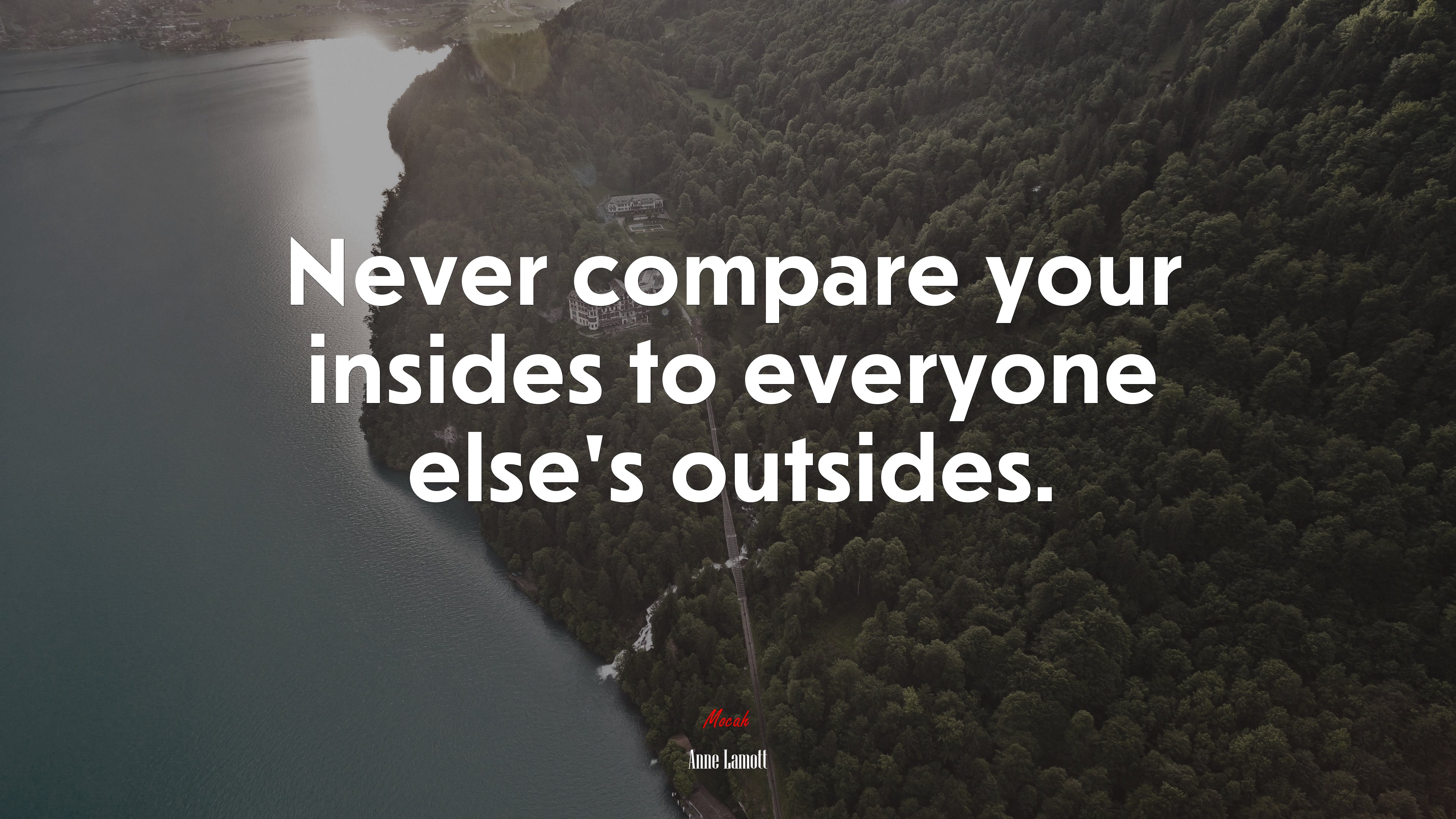 Never compare your insides to everyone else’s outsides. | Anne Lamott quote HD Wallpaper