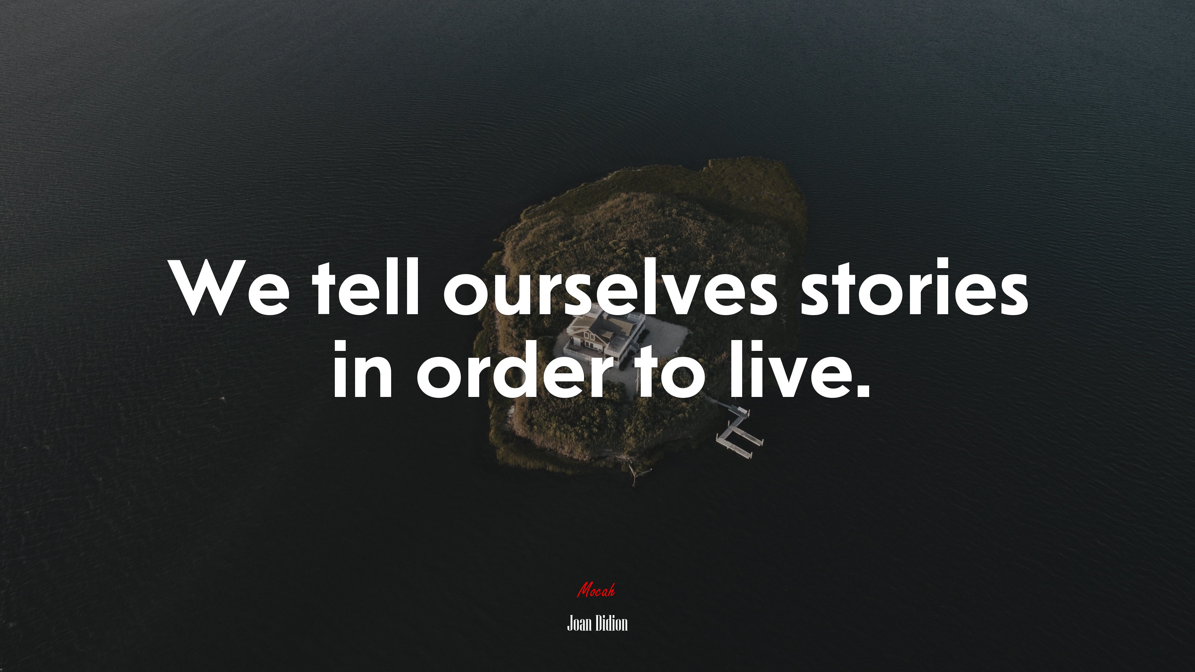 We tell ourselves stories in order to live. | Joan Didion quote HD Wallpaper