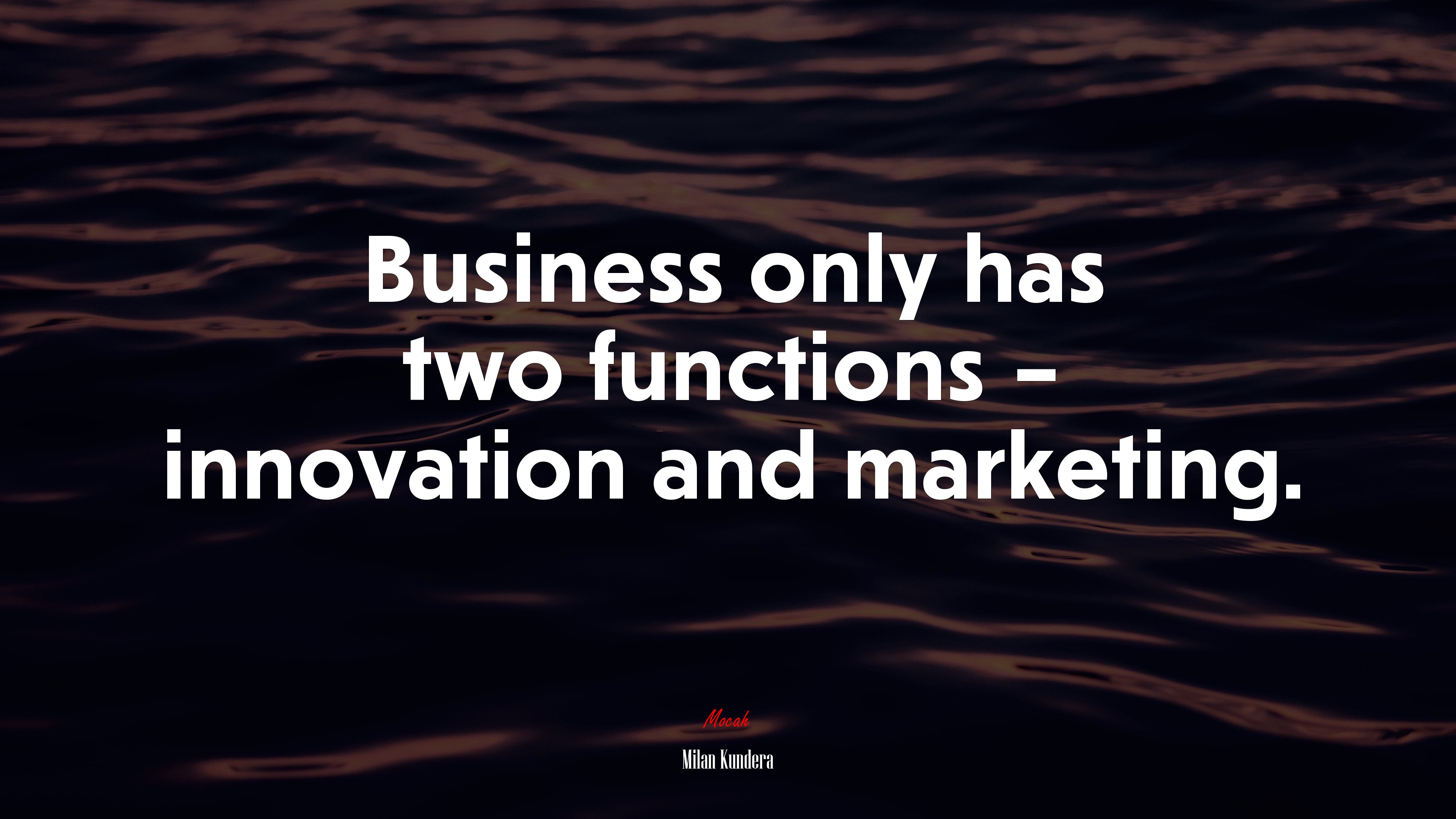 Business only has two functions – innovation and marketing. | Milan Kundera quote HD Wallpaper