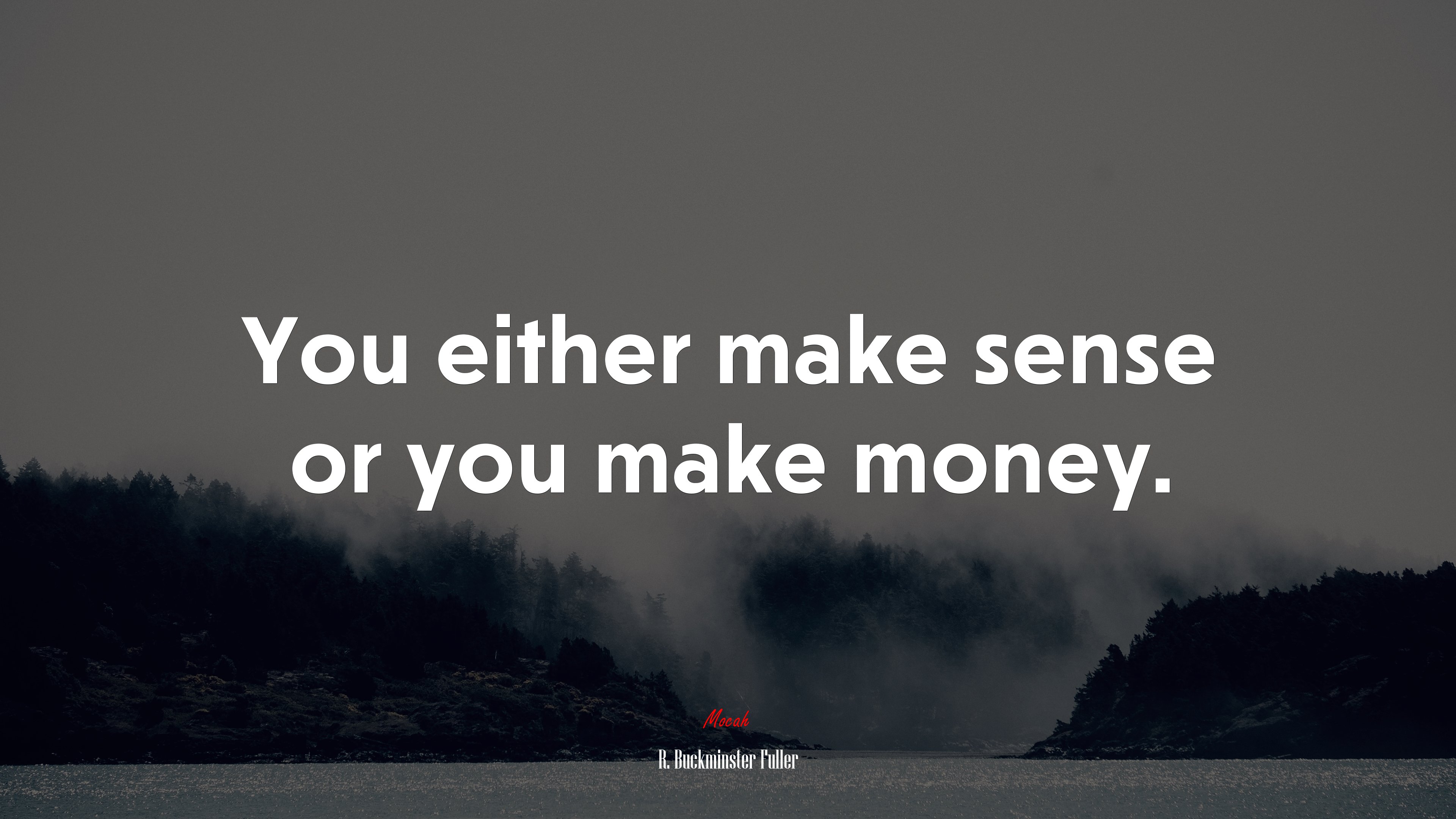 You either make sense or you make money. | R. Buckminster Fuller quote HD Wallpaper