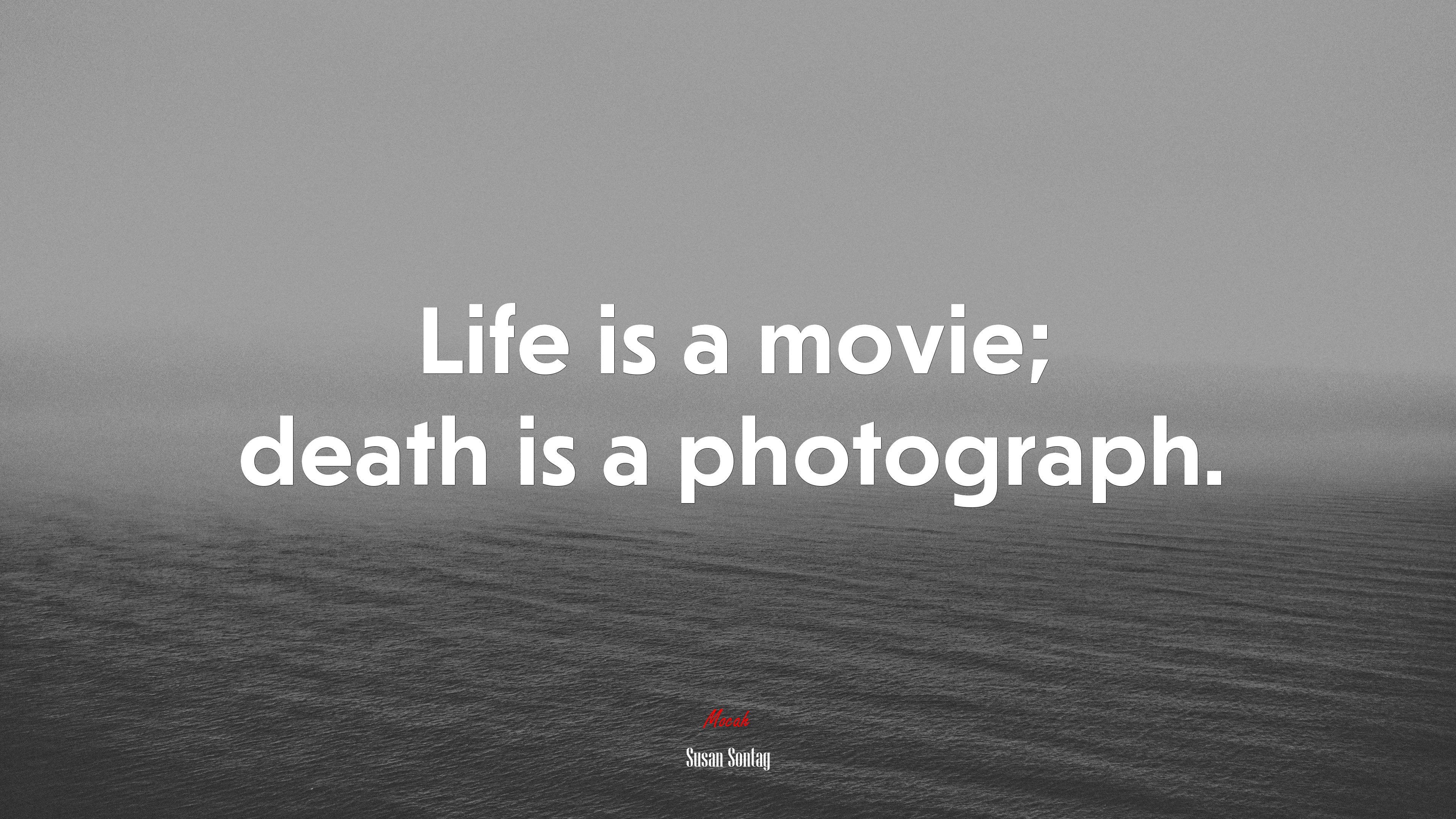 Life is a movie; death is a photograph. | Susan Sontag quote HD Wallpaper