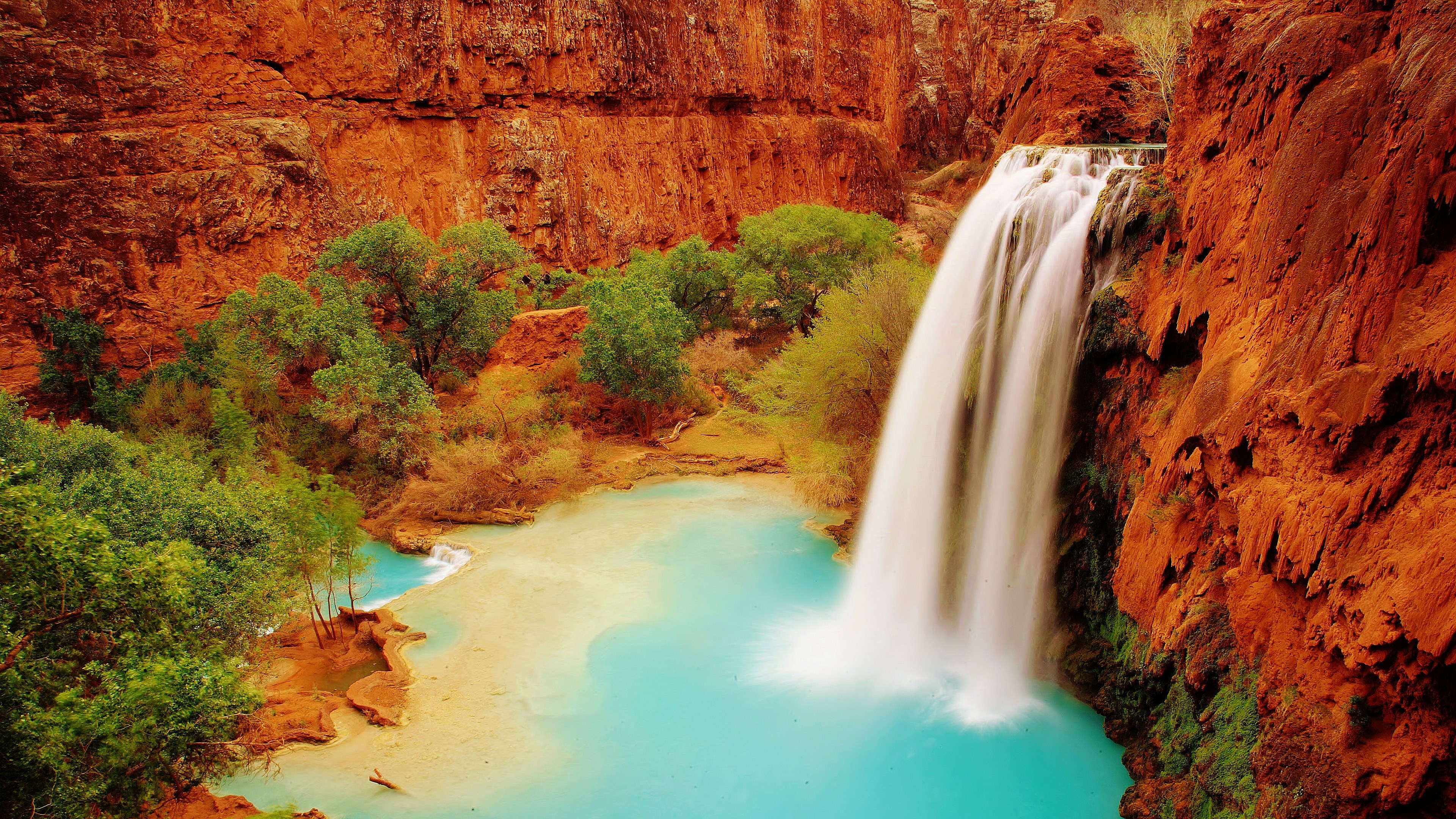 Havasu Falls in Grand Canyon National Park HD Wallpaper