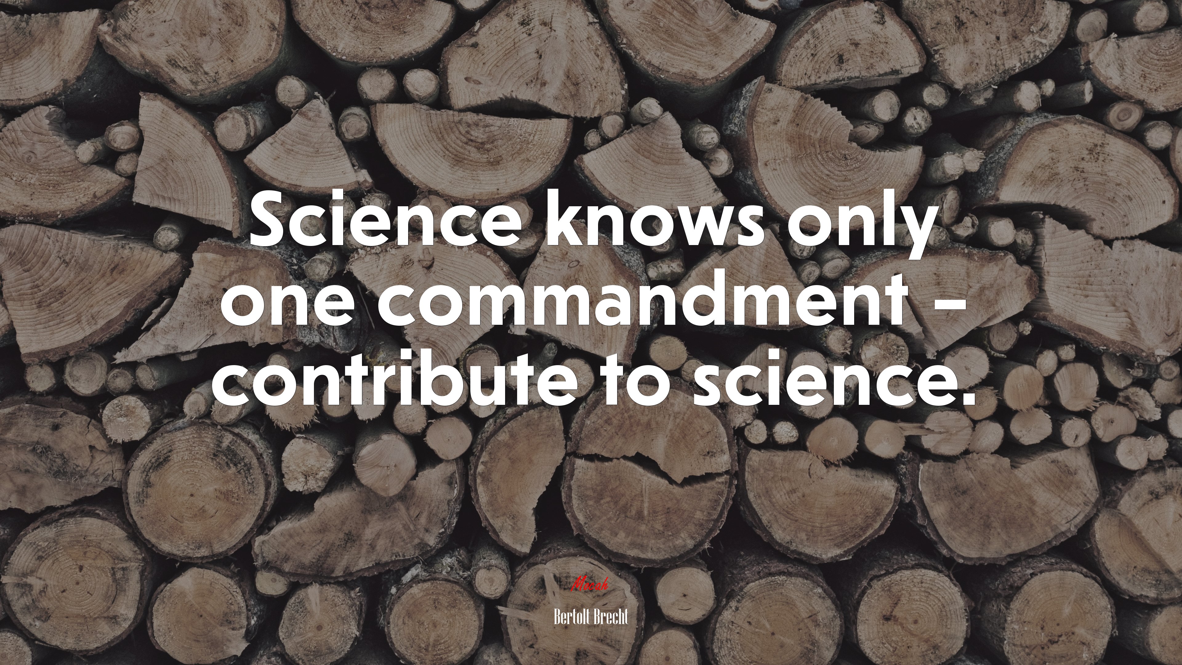 Science knows only one commandment – contribute to science. | Bertolt Brecht quote HD Wallpaper