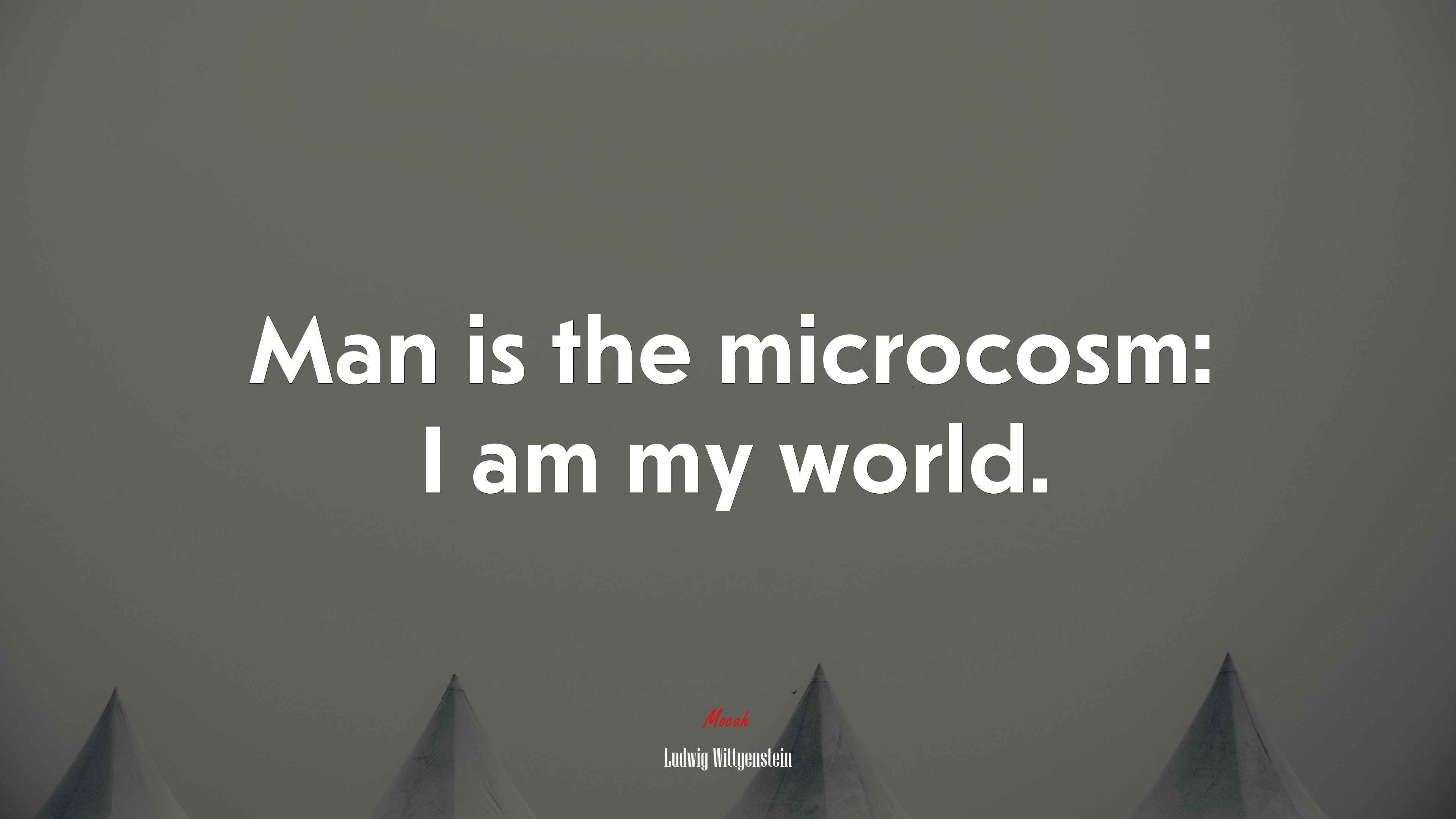 Man is the microcosm: I am my world. | Ludwig Wittgenstein quote HD Wallpaper