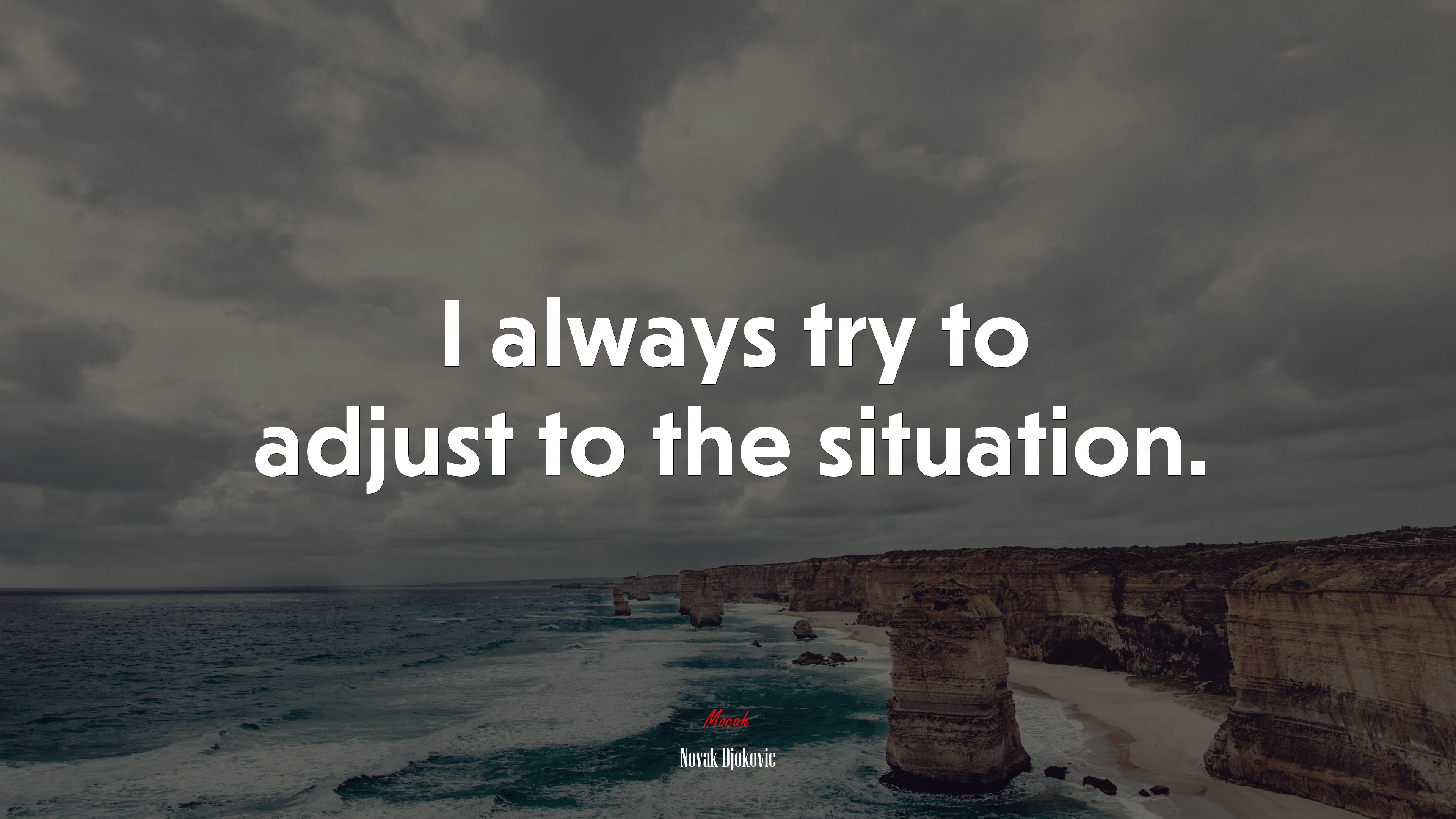 I always try to adjust to the situation. | Novak Djokovic quote HD Wallpaper