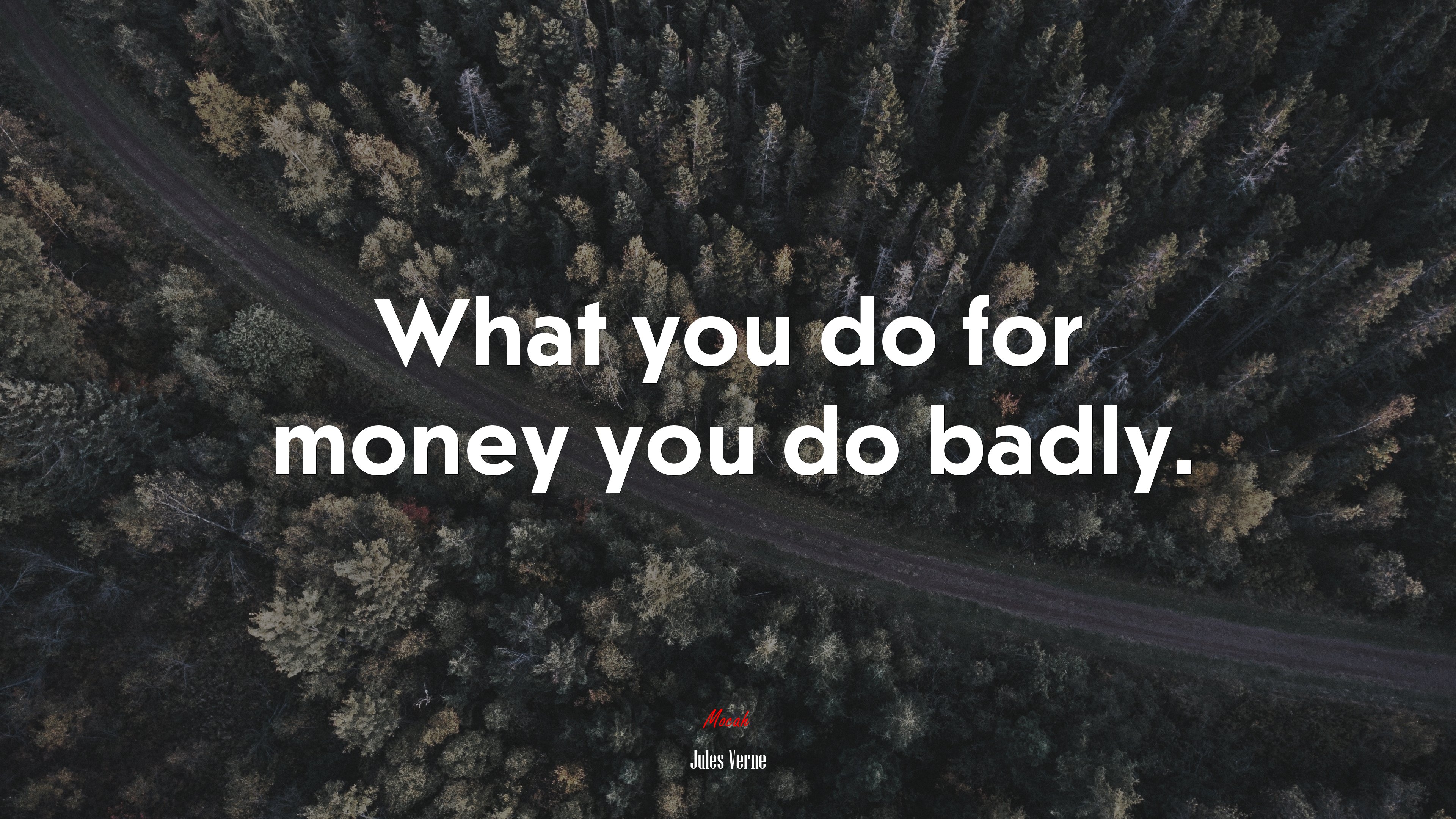 What you do for money you do badly. | Jules Verne quote HD Wallpaper