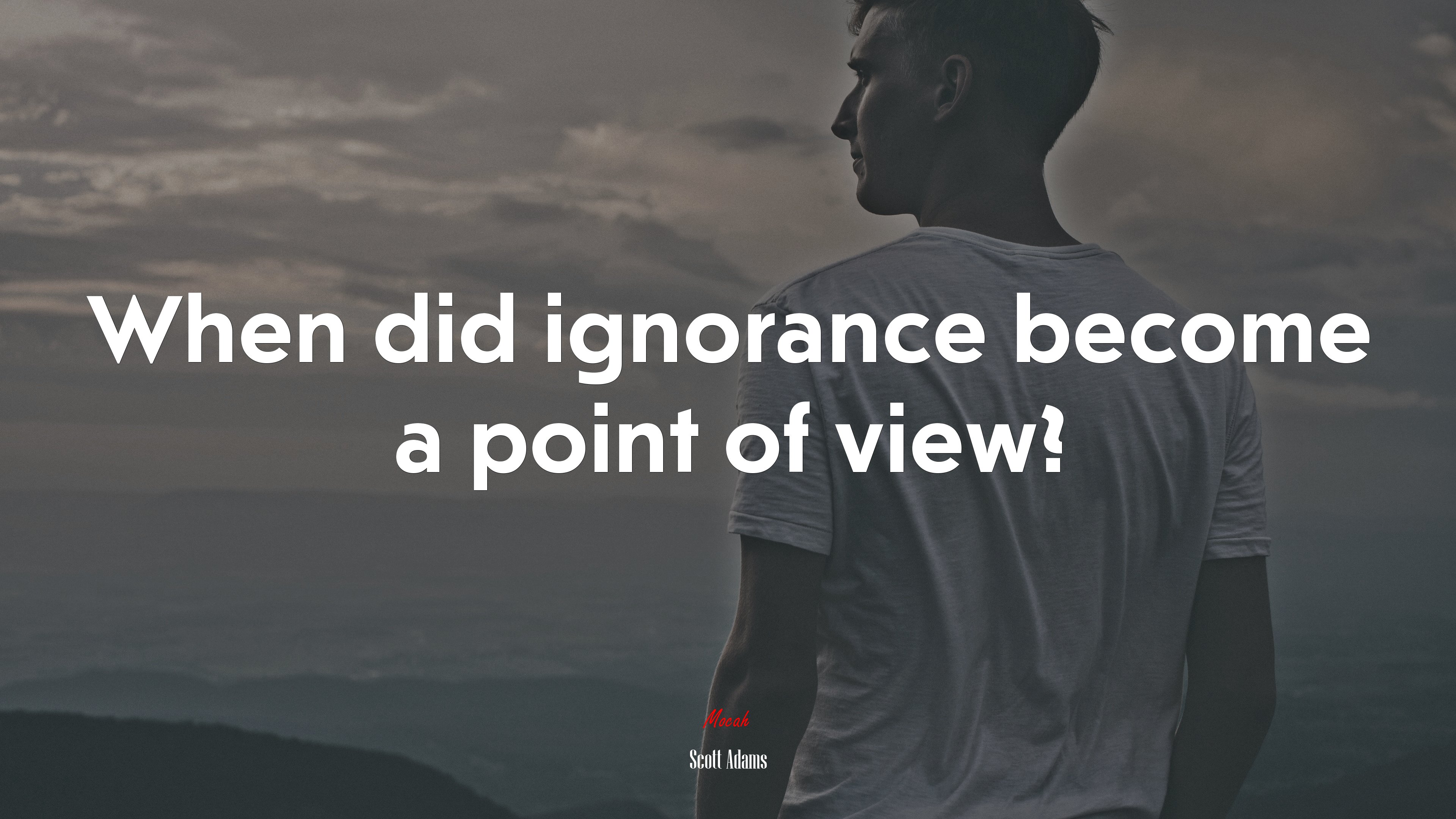 When did ignorance become a point of view? | Scott Adams quote HD Wallpaper