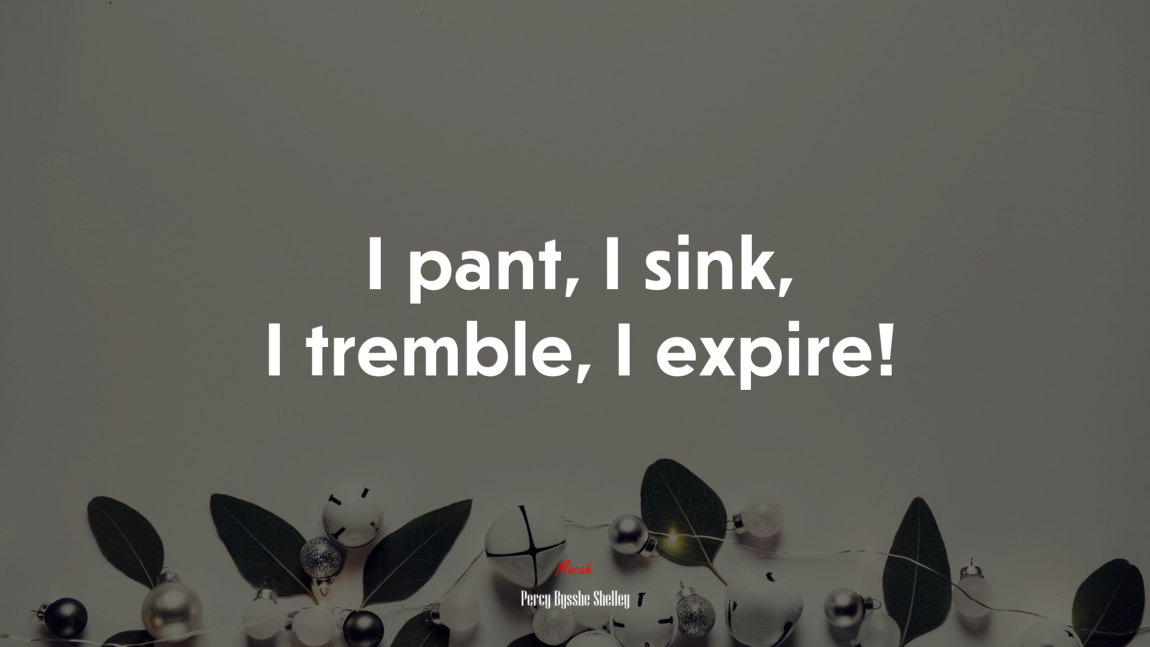 I pant, I sink, I tremble, I expire! | Percy Bysshe Shelley quote HD Wallpaper