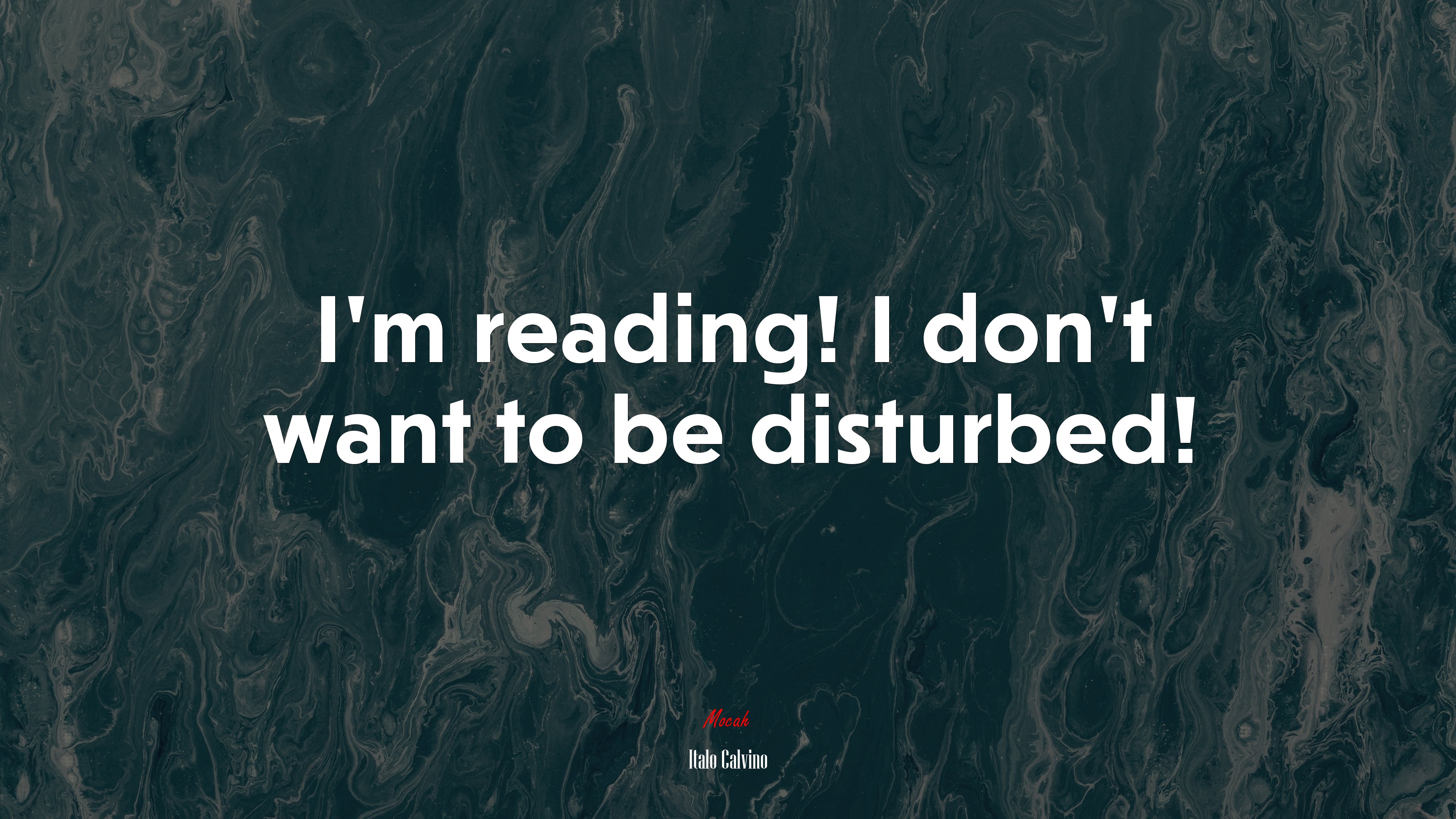 I’m reading! I don’t want to be disturbed! | Italo Calvino quote HD Wallpaper