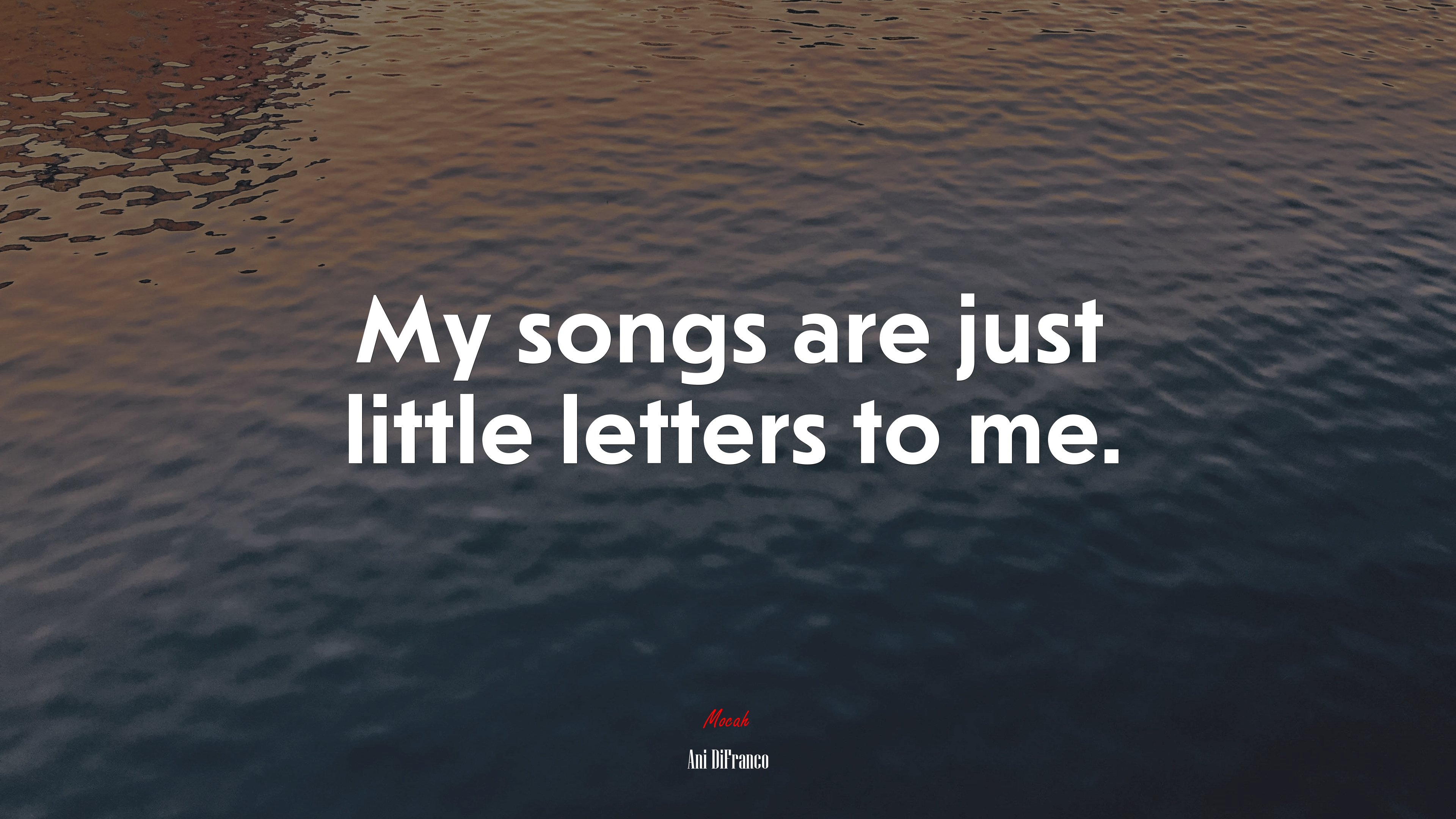 My songs are just little letters to me. | Ani DiFranco quote HD Wallpaper