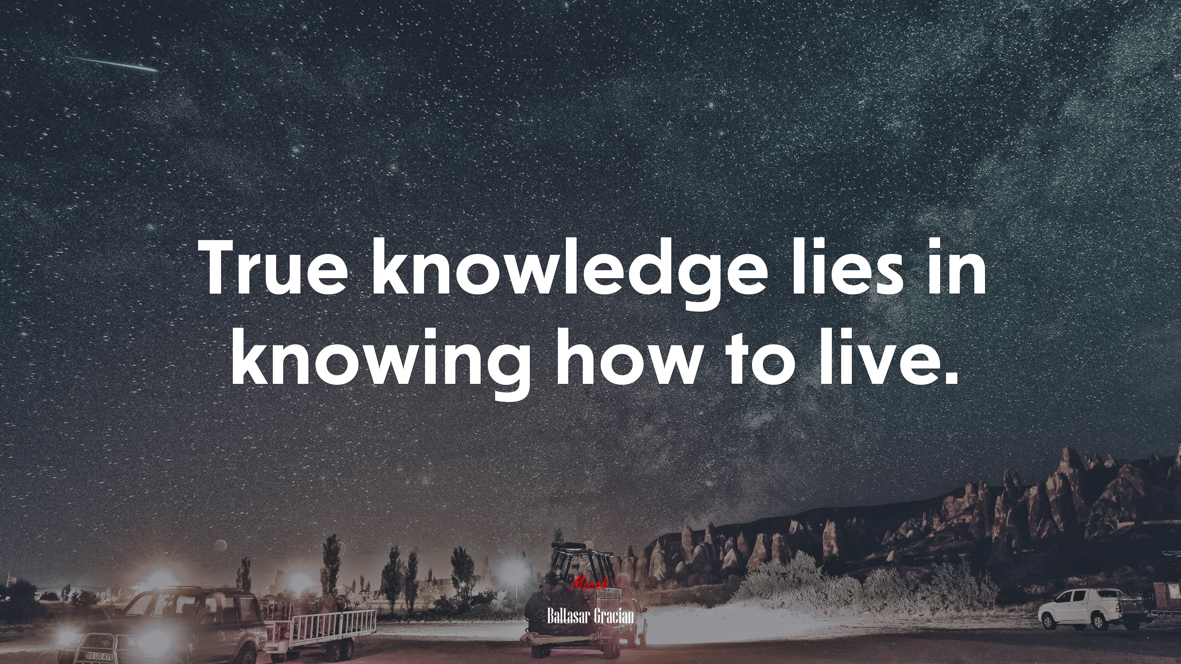 True knowledge lies in knowing how to live. | Baltasar Gracián quote HD Wallpaper