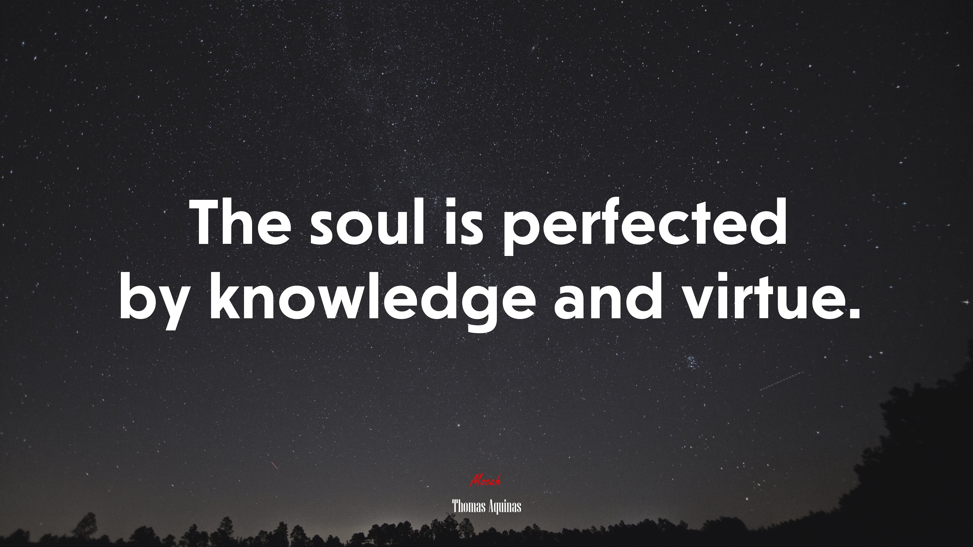 The soul is perfected by knowledge and virtue. | Thomas Aquinas quote HD Wallpaper