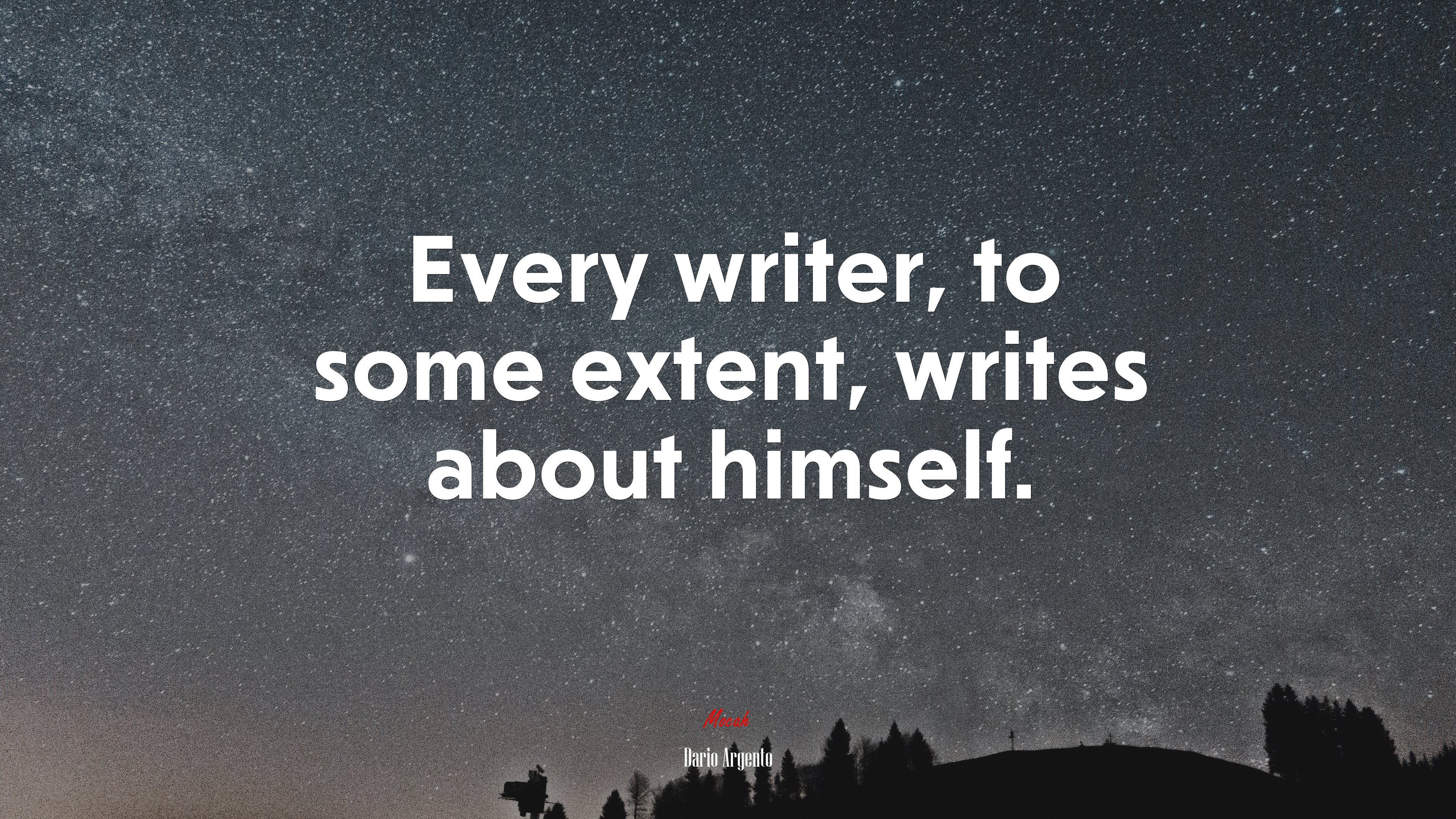 Every writer, to some extent, writes about himself. | Dario Argento quote HD Wallpaper