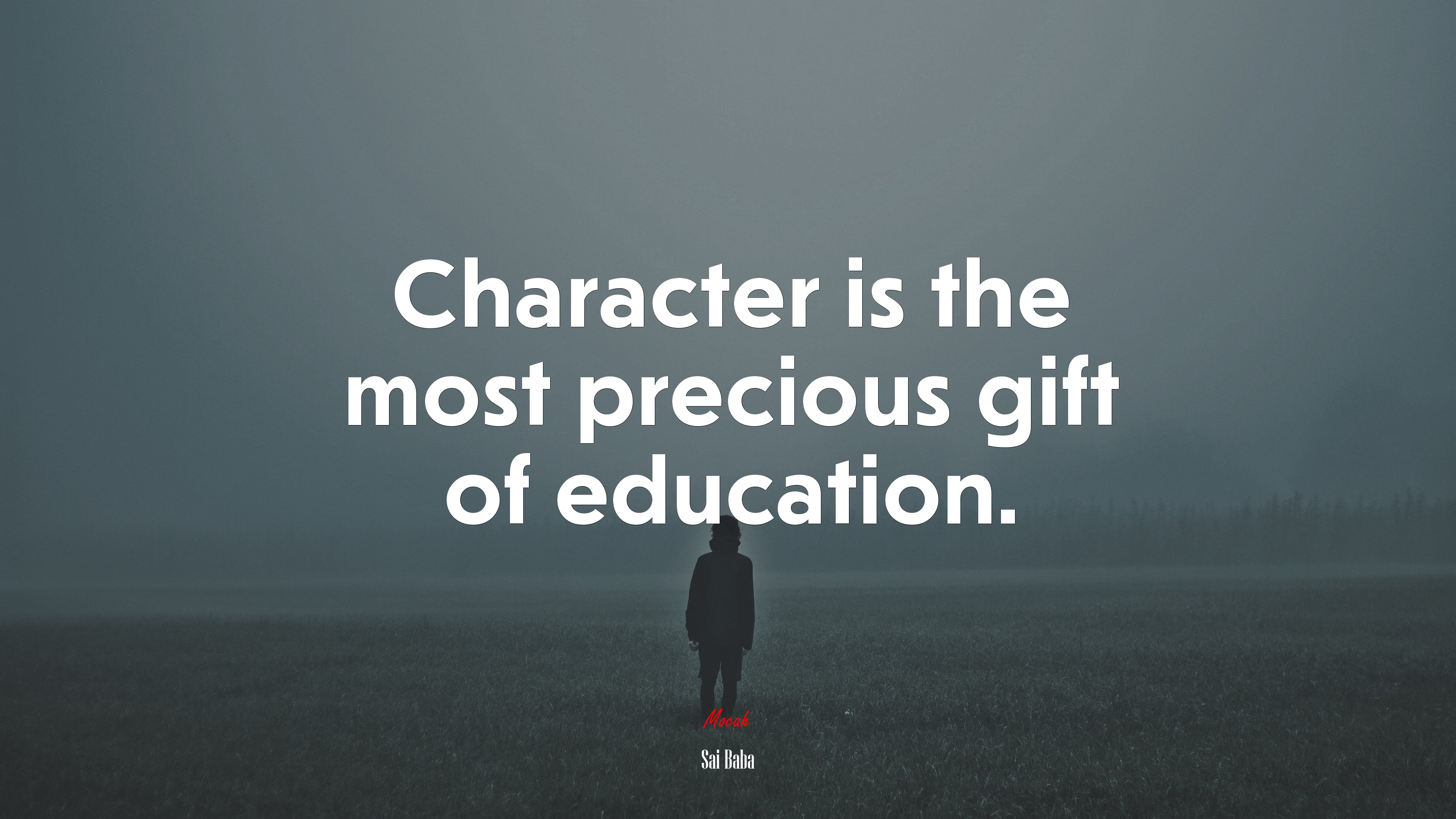 Character is the most precious gift of education. | Sai Baba quote HD Wallpaper