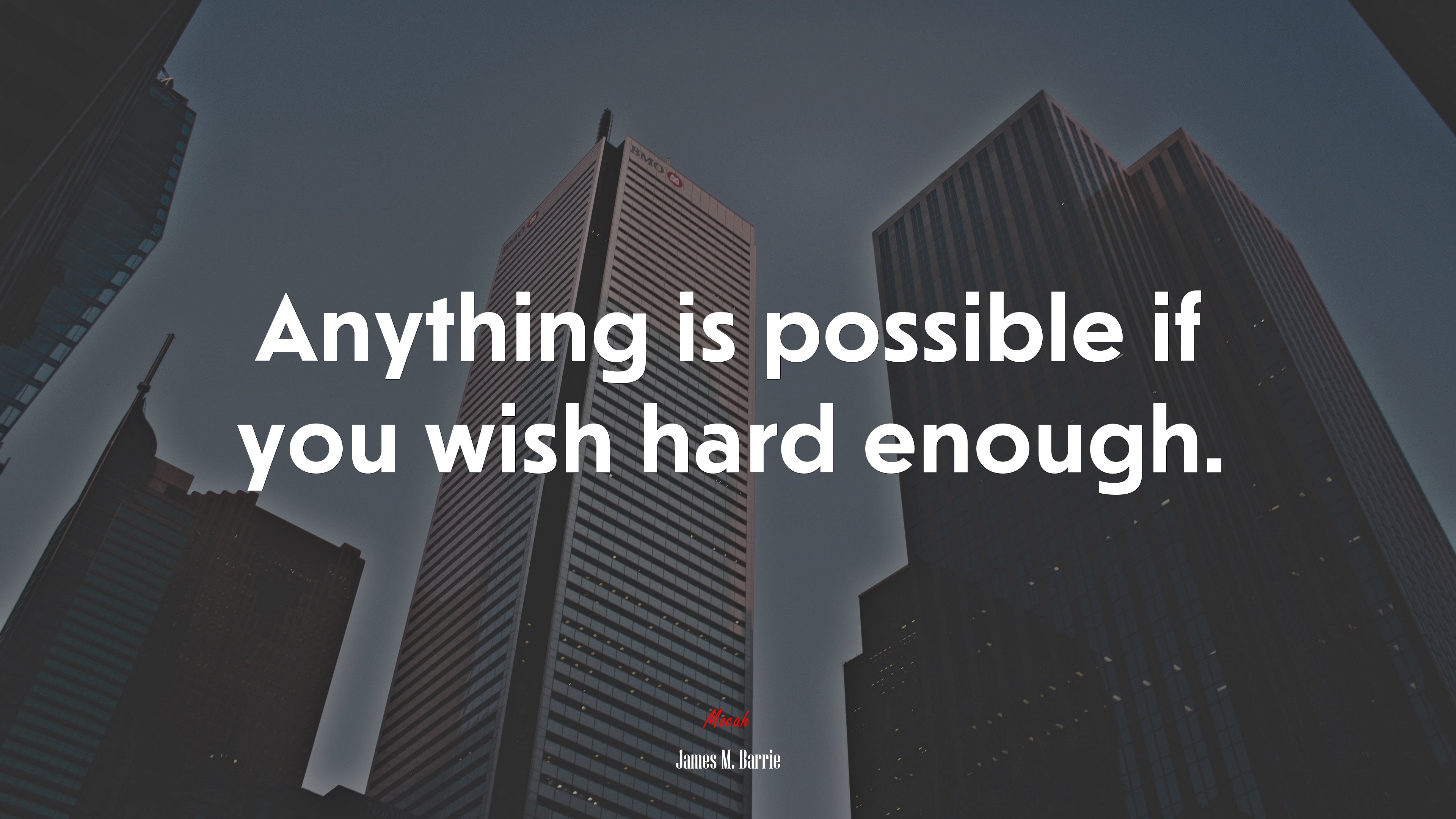 Anything is possible if you wish hard enough. | James M. Barrie quote HD Wallpaper