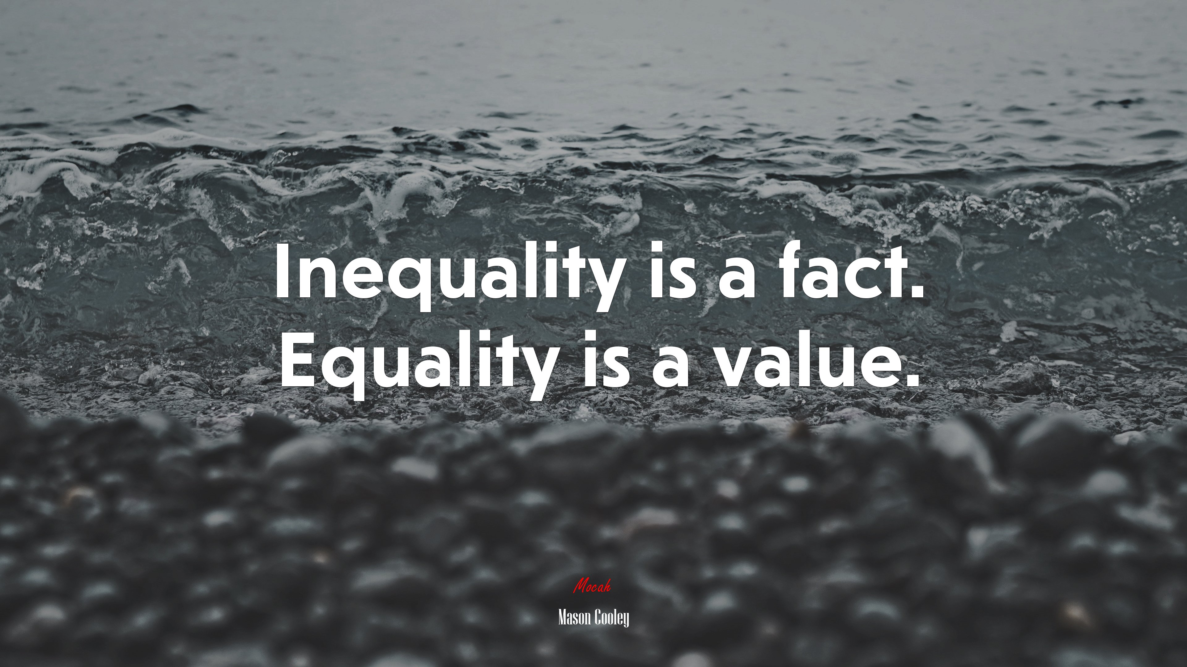 Inequality is a fact. Equality is a value. | Mason Cooley quote HD Wallpaper