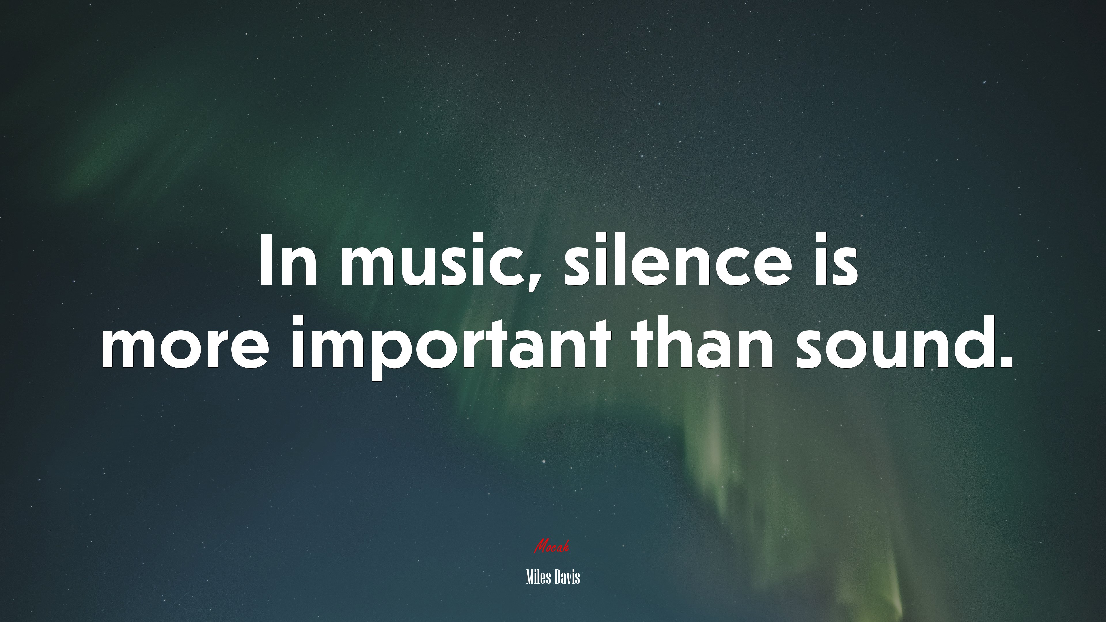 In music, silence is more important than sound. | Miles Davis quote HD Wallpaper