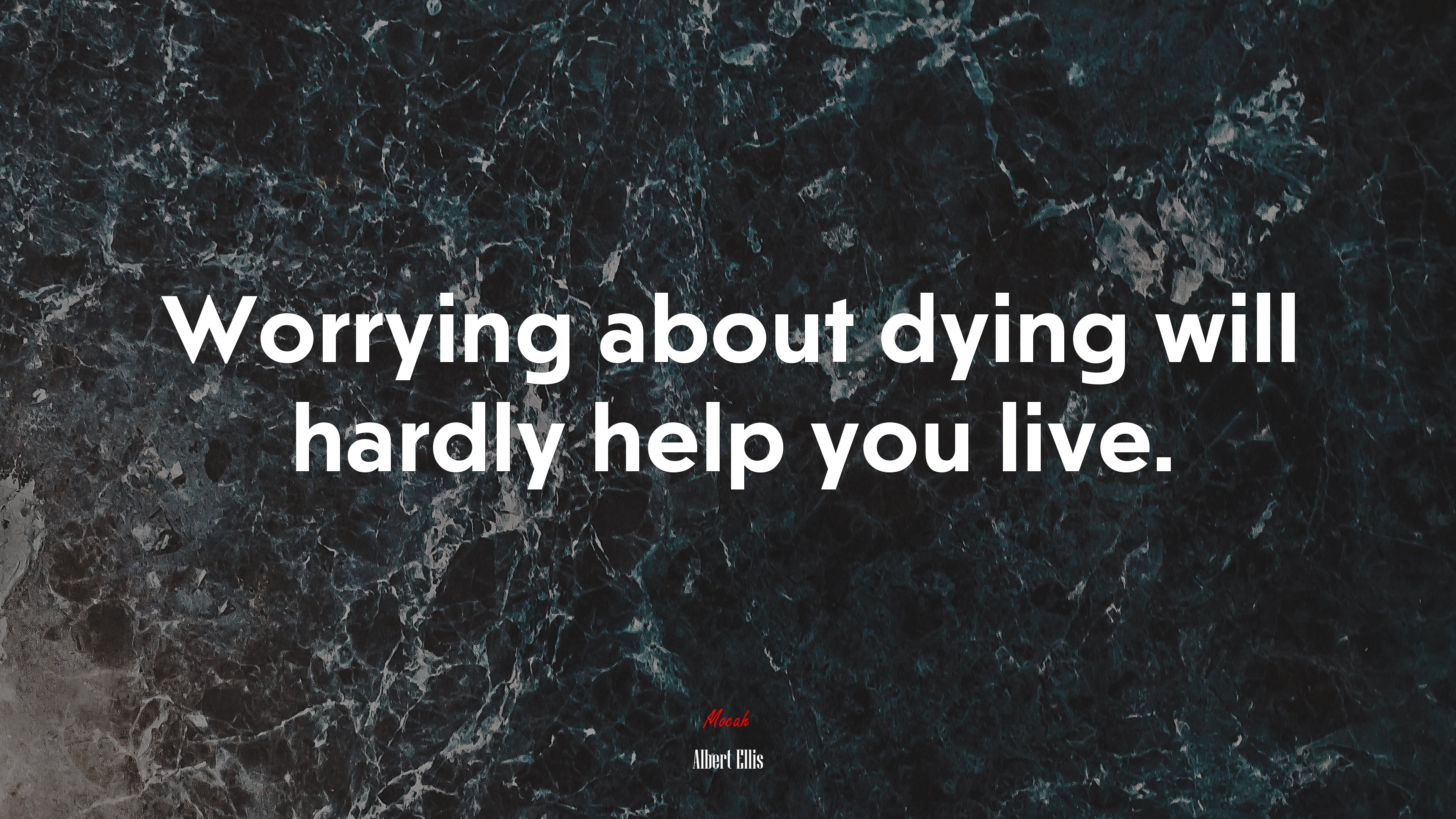 Worrying about dying will hardly help you live. | Albert Ellis quote HD Wallpaper