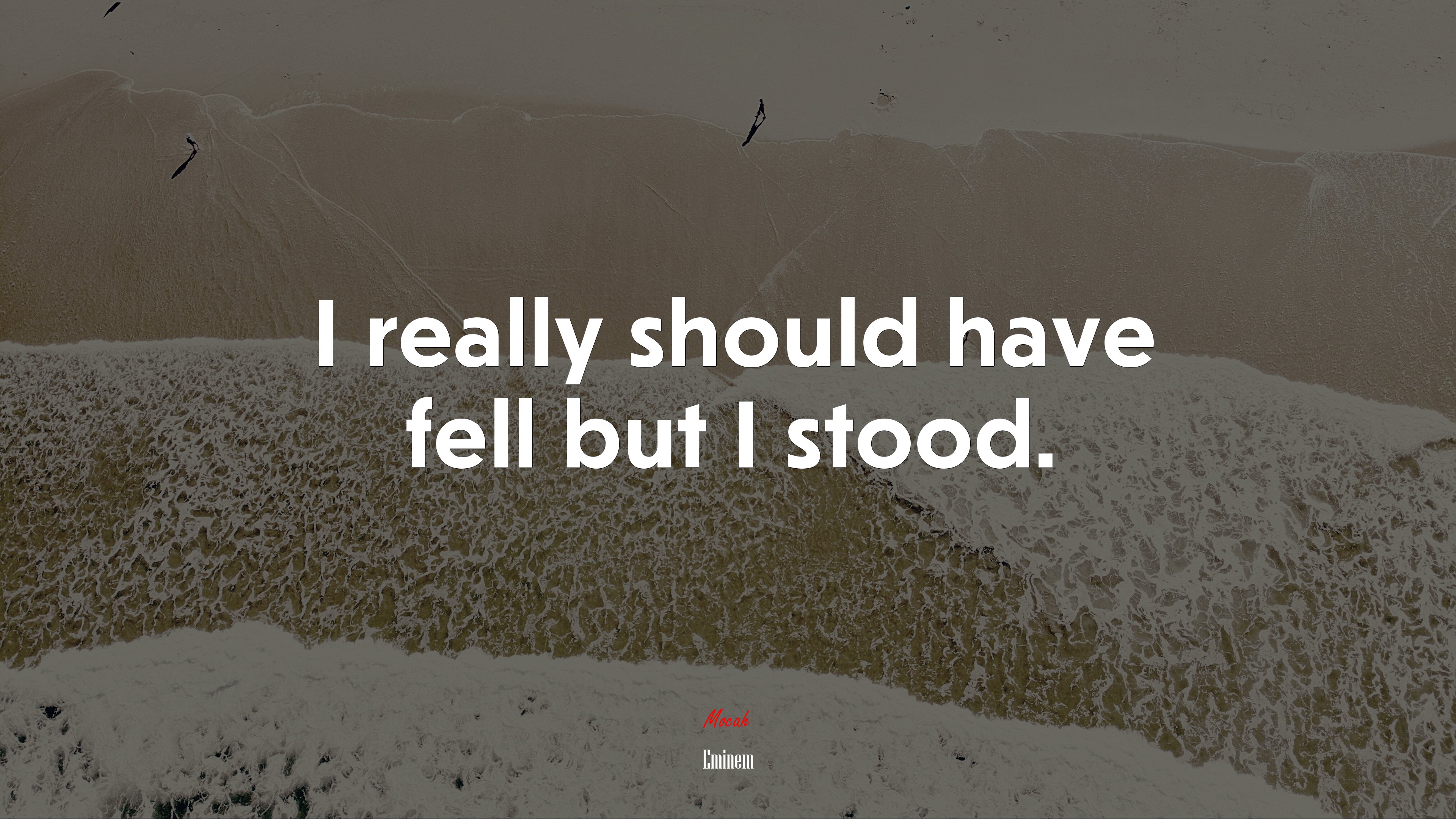 I really should have fell but I stood. | Eminem quote HD Wallpaper
